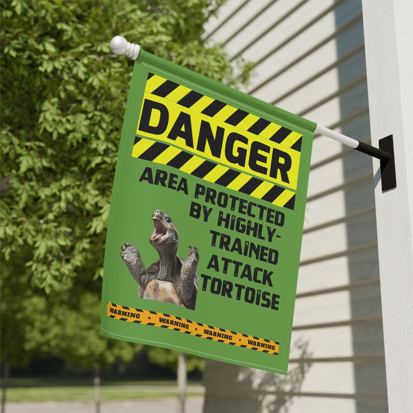 Tortoise Danger Garden House Banner - Customizable Outdoor Decor to Showcase Your Love of Reptiles