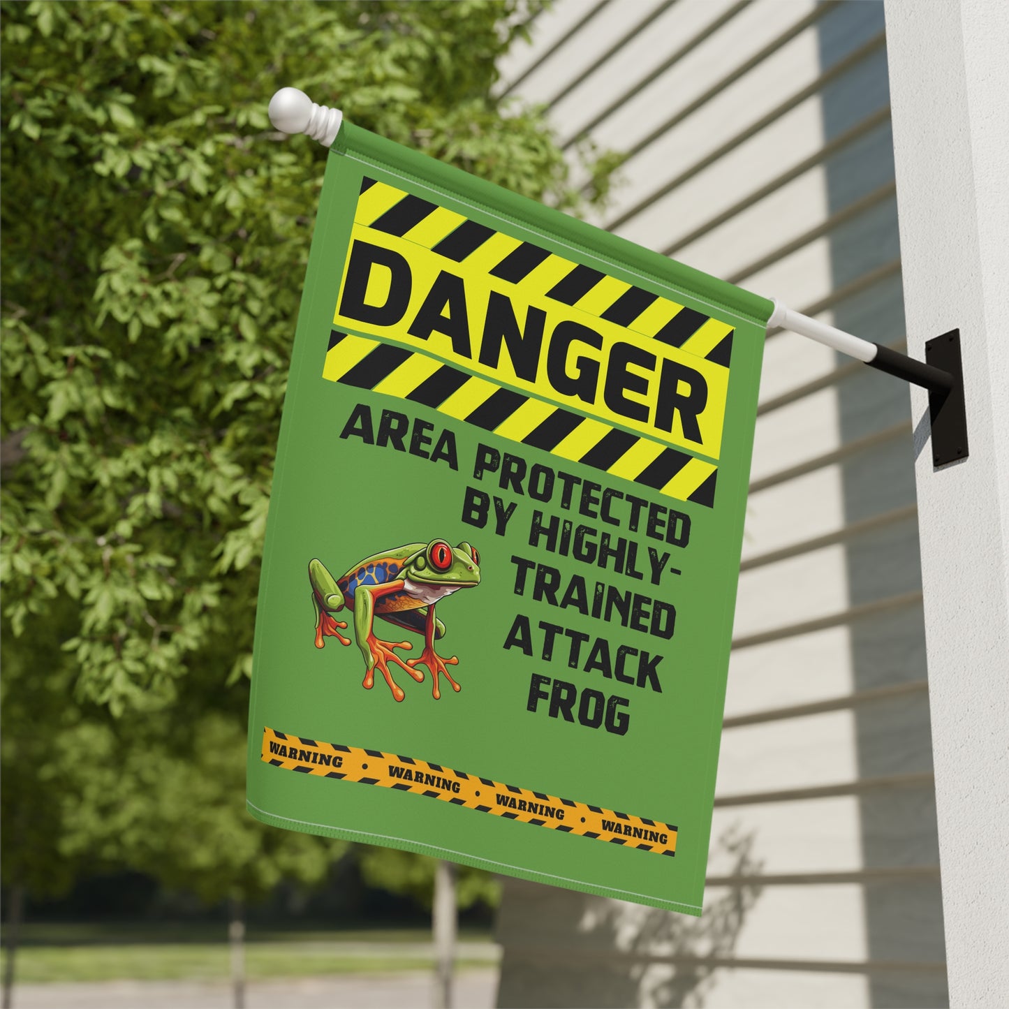 Red-Eyed Tree Frog Danger Garden House Banner - Customizable Outdoor Decor to Showcase Your Love of Reptiles