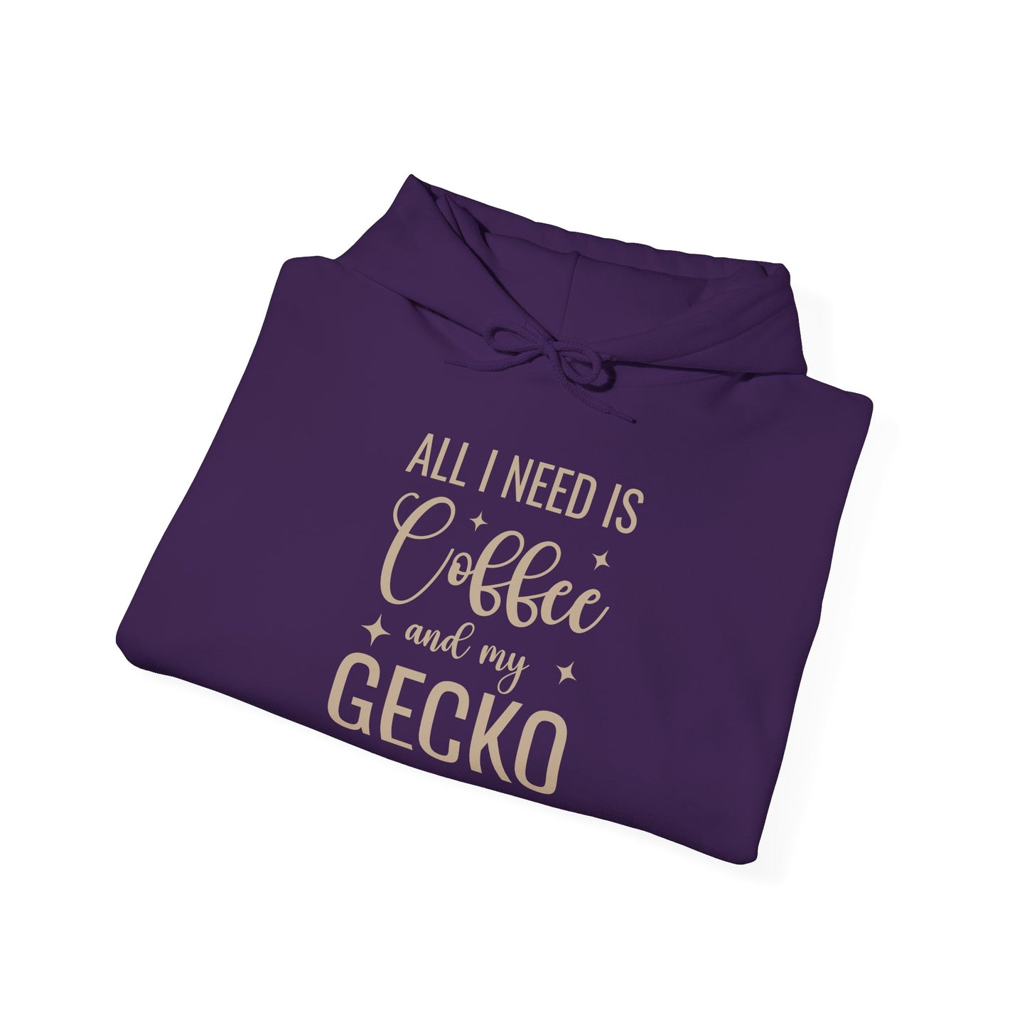 "Coffee and My Gecko" Unisex Hooded Sweatshirt with Bold Print - Great for Reptile Lovers