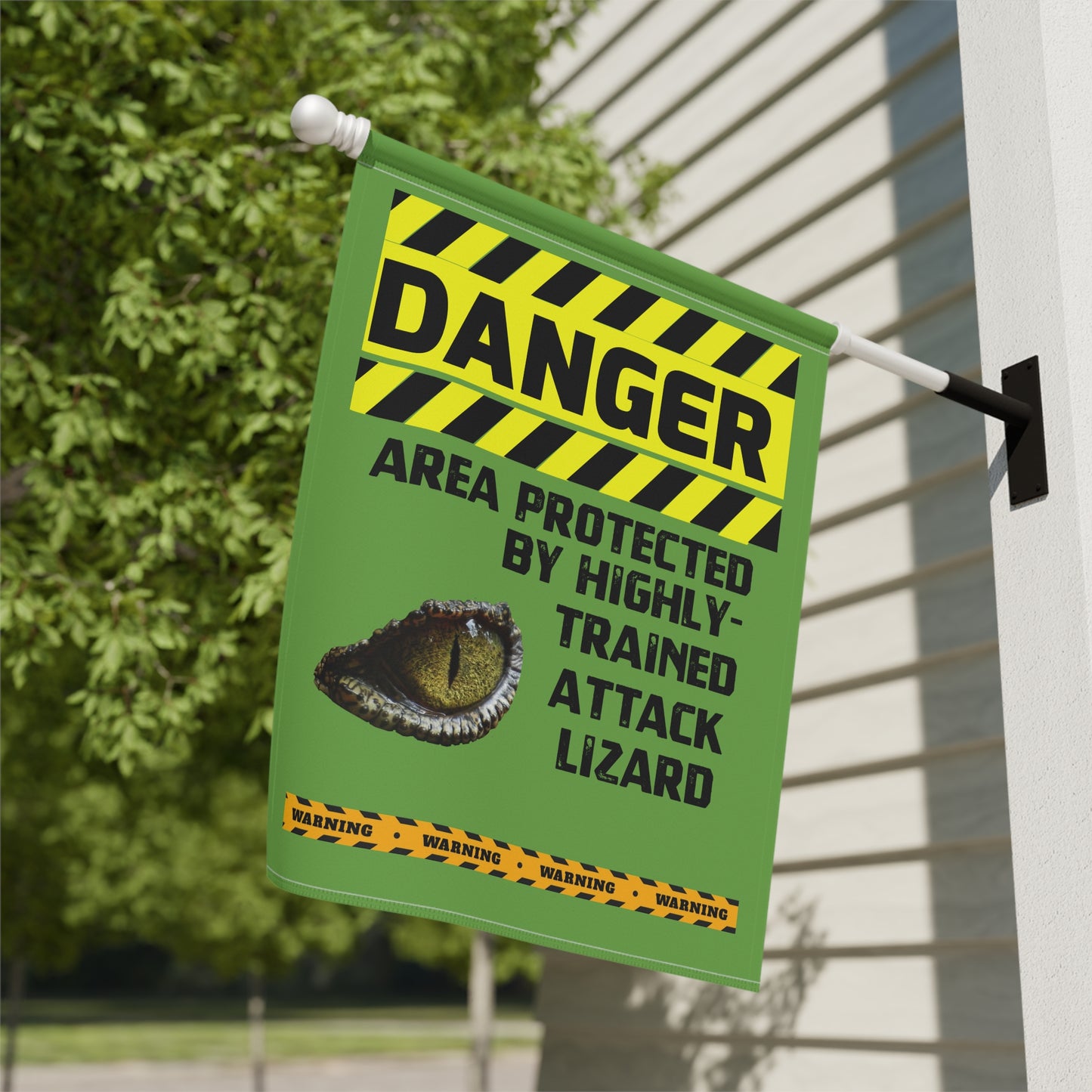 Lizard Danger Garden House Banner - Customizable Outdoor Decor to Showcase Your Love of Reptiles