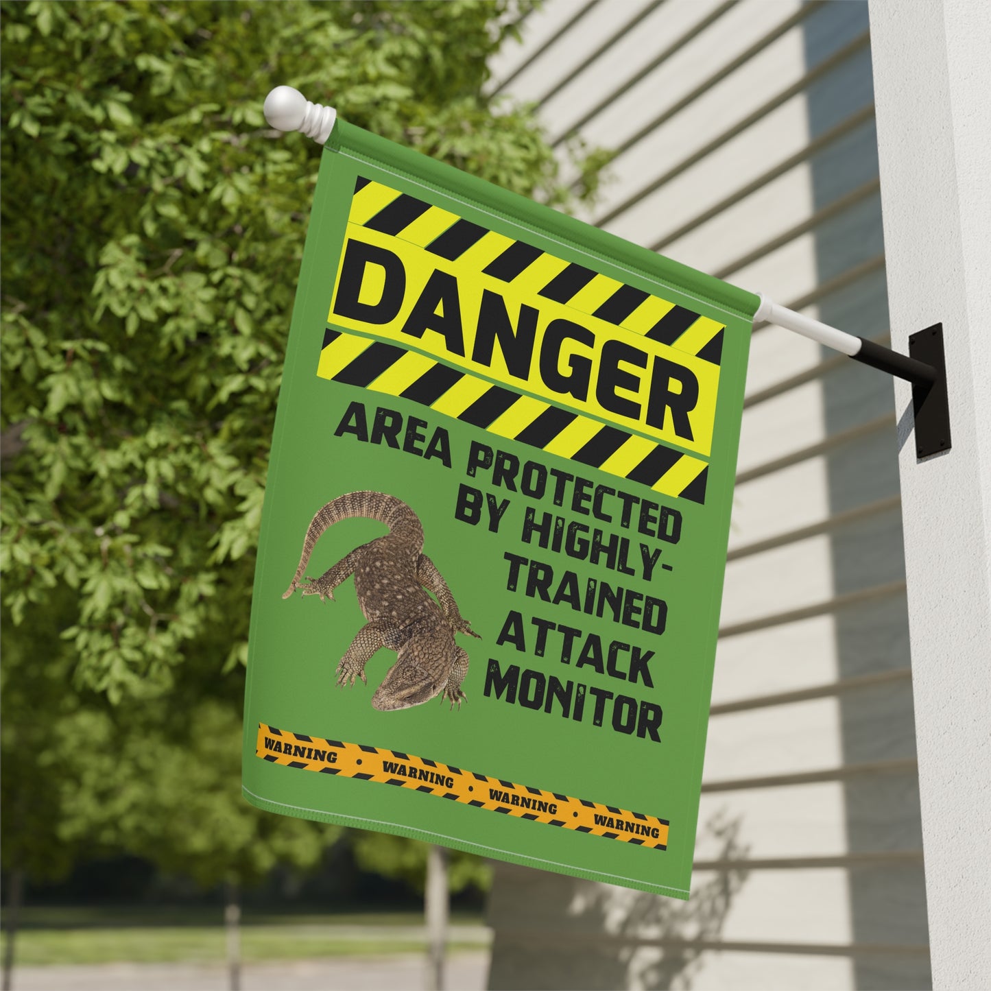 Savannah Monitor Danger Garden House Banner - Customizable Outdoor Decor to Showcase Your Love of Reptiles