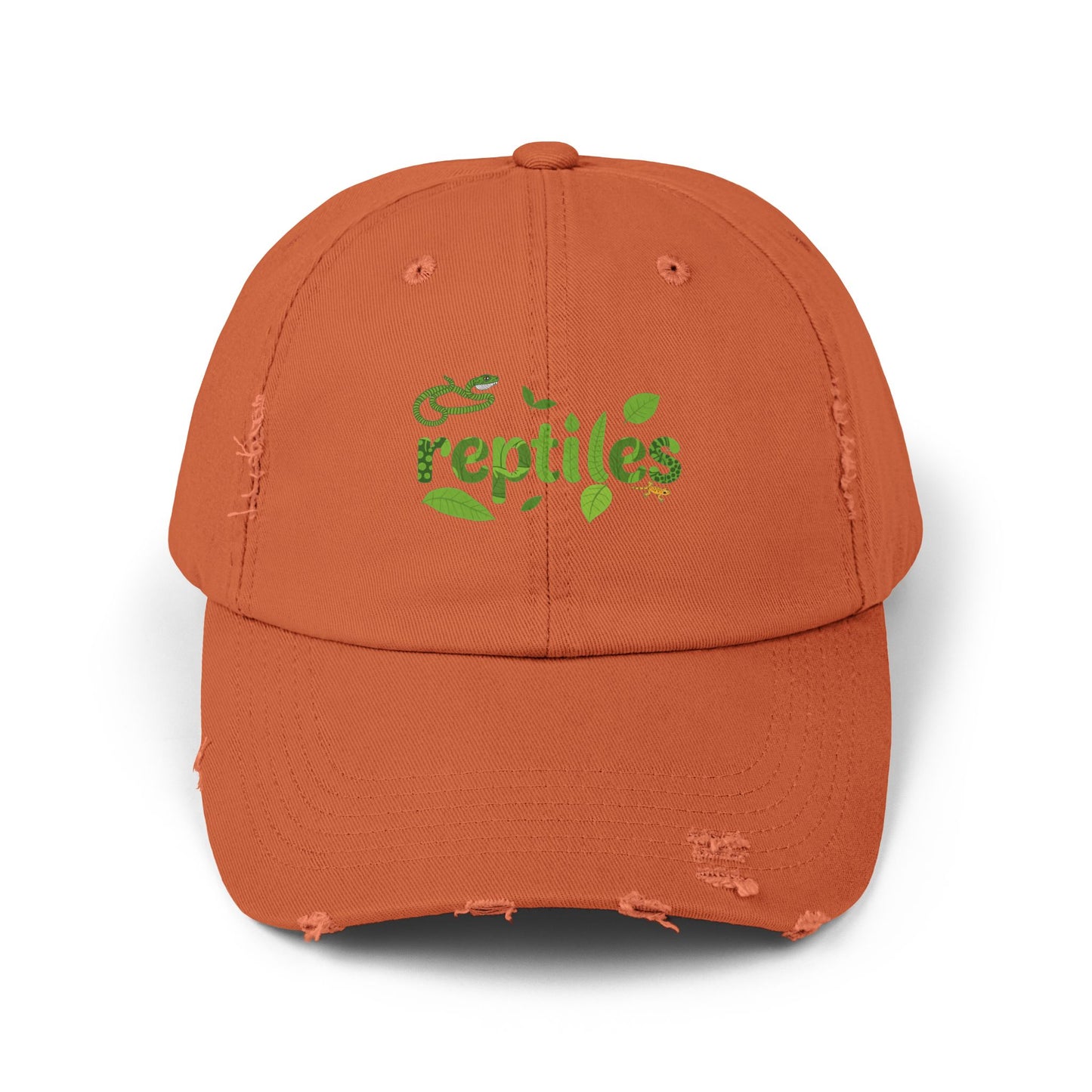 Reptiles Unisex Distressed Cap - Casual Streetwear Hat for Everyday Use - Great for Reptile Lovers