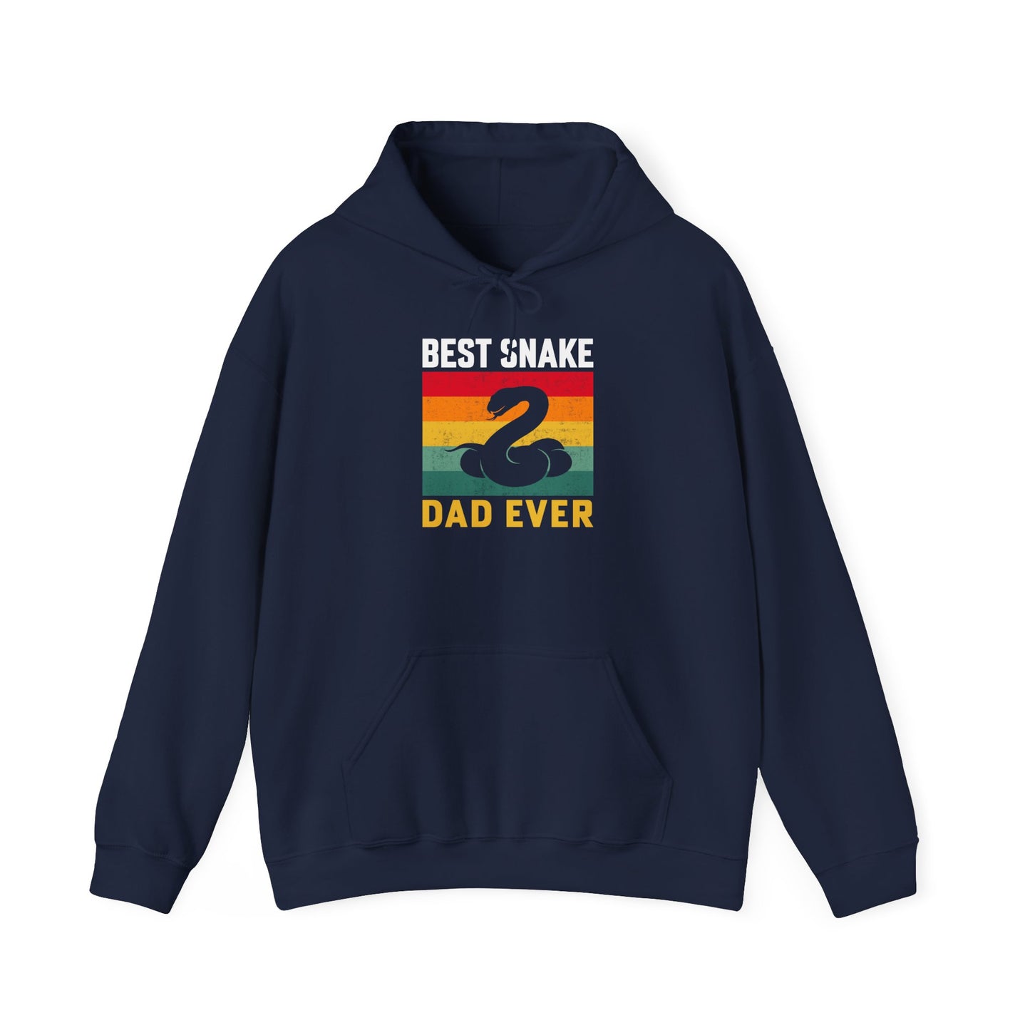 "Best Snake Dad Ever" Unisex Hooded Sweatshirt with Bold Print - Great for Reptile Lovers