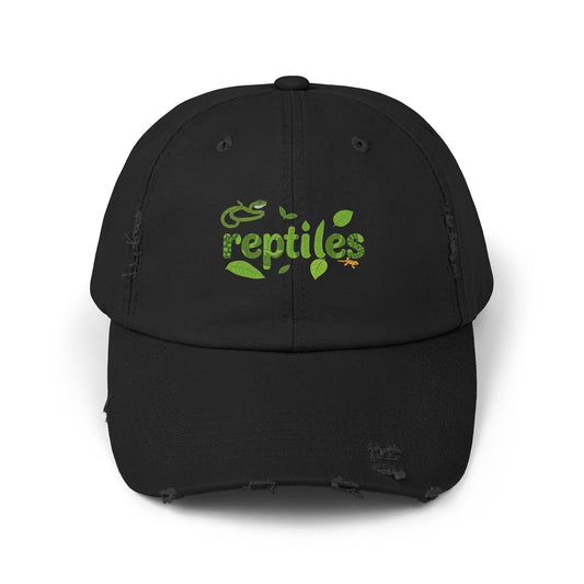 Reptiles Unisex Distressed Cap - Casual Streetwear Hat for Everyday Use - Great for Reptile Lovers