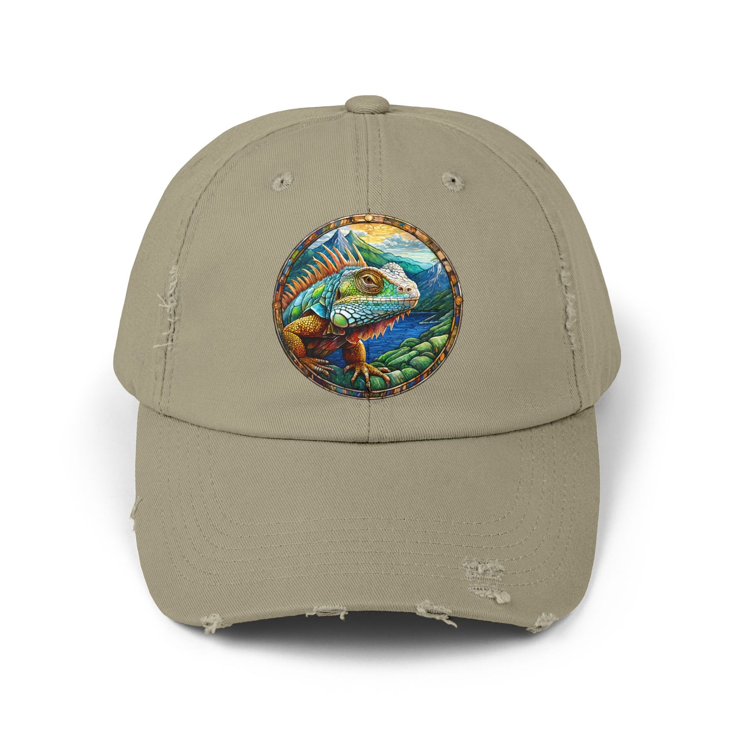Iguana Unisex Distressed Cap - Casual Streetwear Hat for Everyday Use - Great for Reptile Lovers