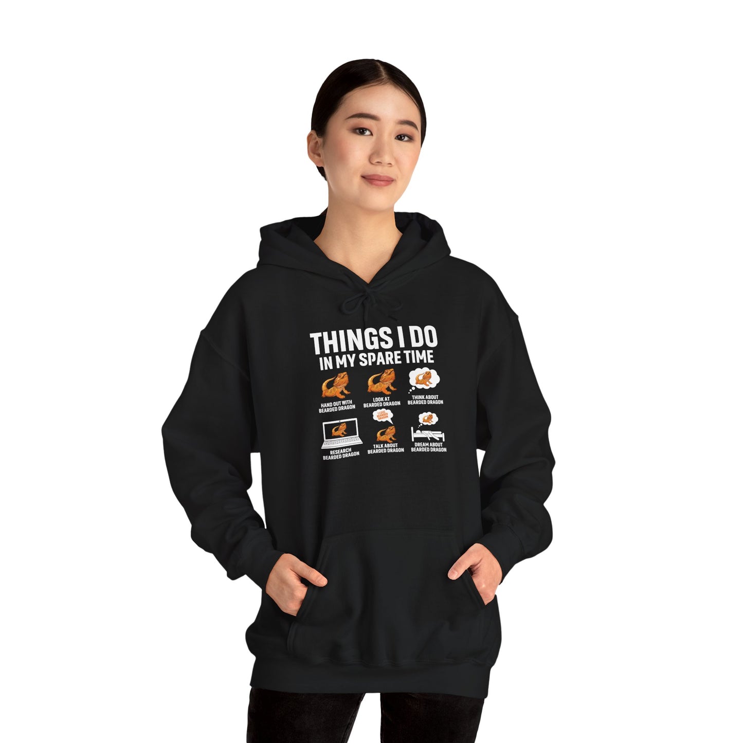 "Things I Do In My Spare Time" Unisex Hooded Sweatshirt with Bold Print - Great for Reptile Lovers