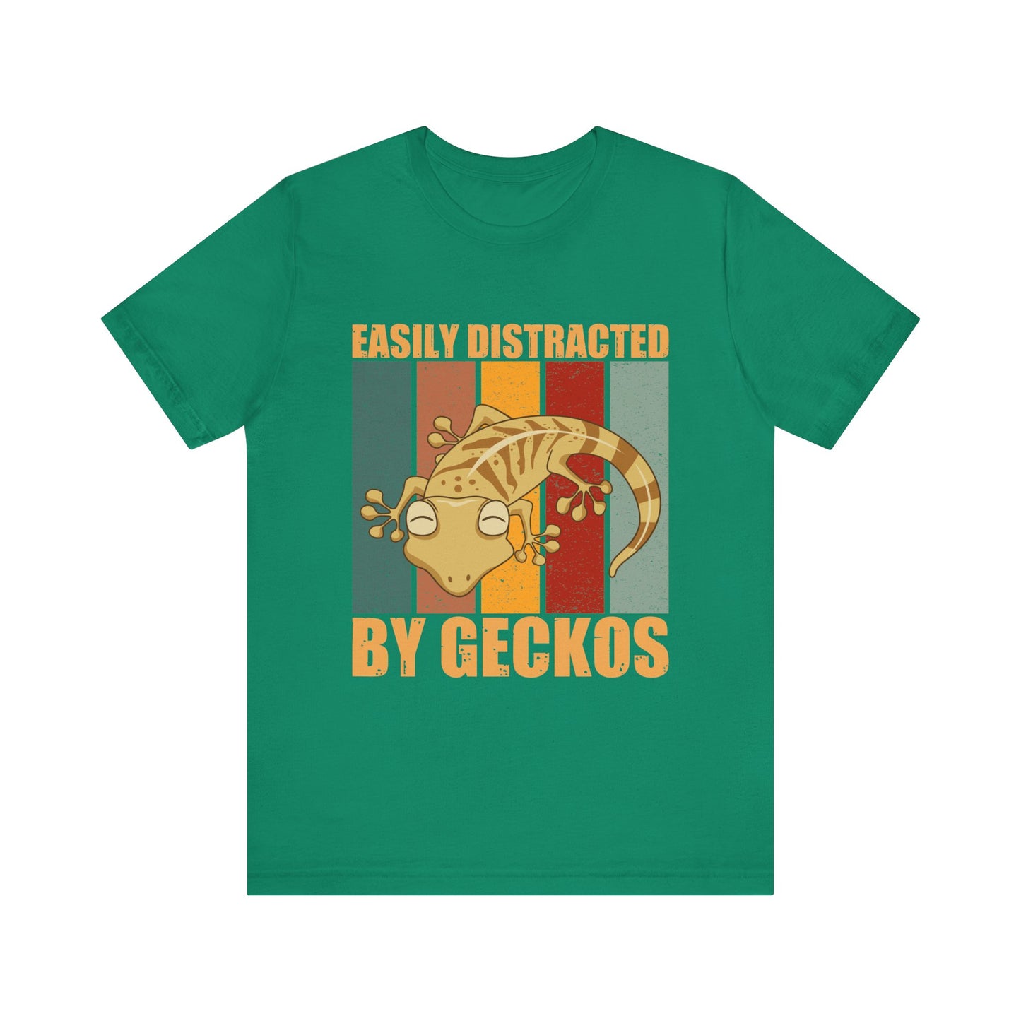 "Easily Distracted By Geckos" Unisex Jersey Tee - Casual Everyday Wear - Great for Reptile Lovers