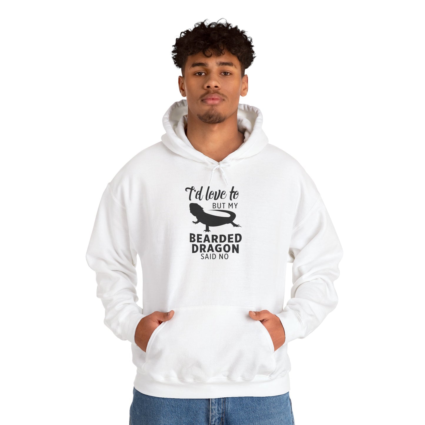 "Bearded Dragon Said No" Cozy Unisex Hooded Sweatshirt with Bold Print - Great for Reptile Lovers