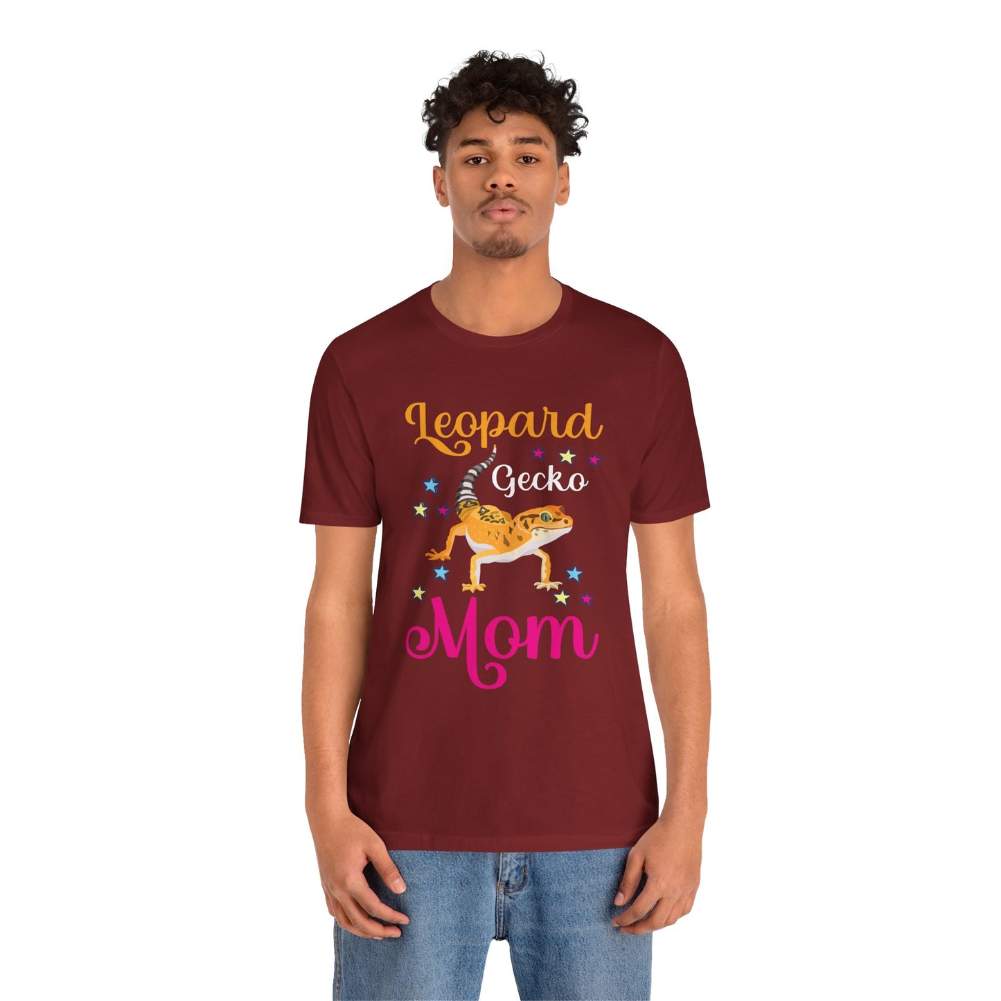 "Leopard Gecko Mom" Print Unisex Jersey Tee - Casual Everyday Wear - Great for Reptile Lovers