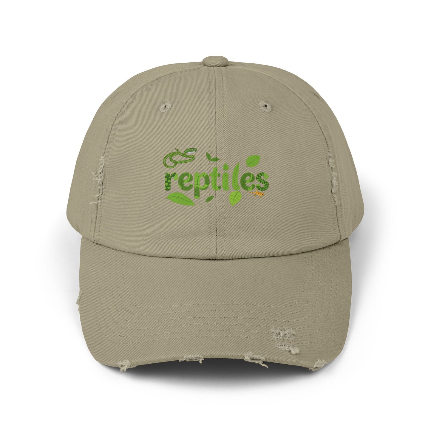 Reptiles Unisex Distressed Cap - Casual Streetwear Hat for Everyday Use - Great for Reptile Lovers