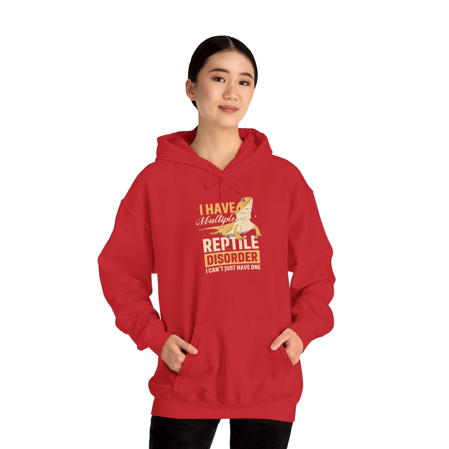 "Multiple Reptile Disorder" Unisex Hooded Sweatshirt with Bold Print - Great for Reptile Lovers