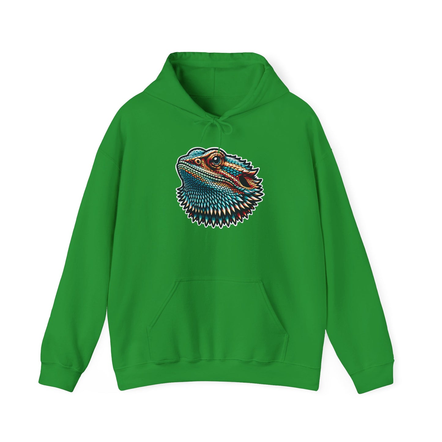 Beardie Head Unisex Hooded Sweatshirt with Bold Print - Great for Reptile Lovers