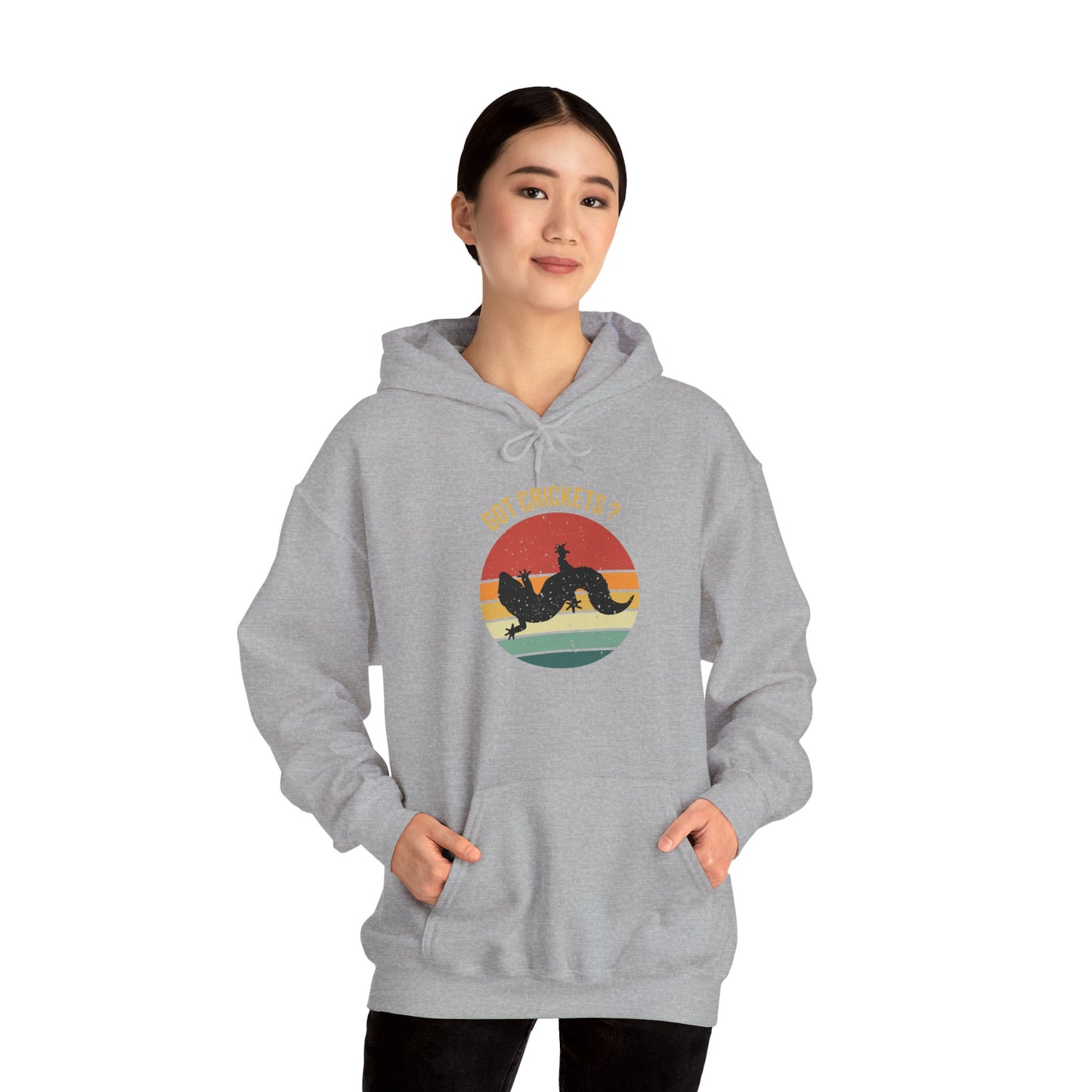 "Got Crickets" Unisex Hooded Sweatshirt with Bold Print - Great for Reptile Lovers