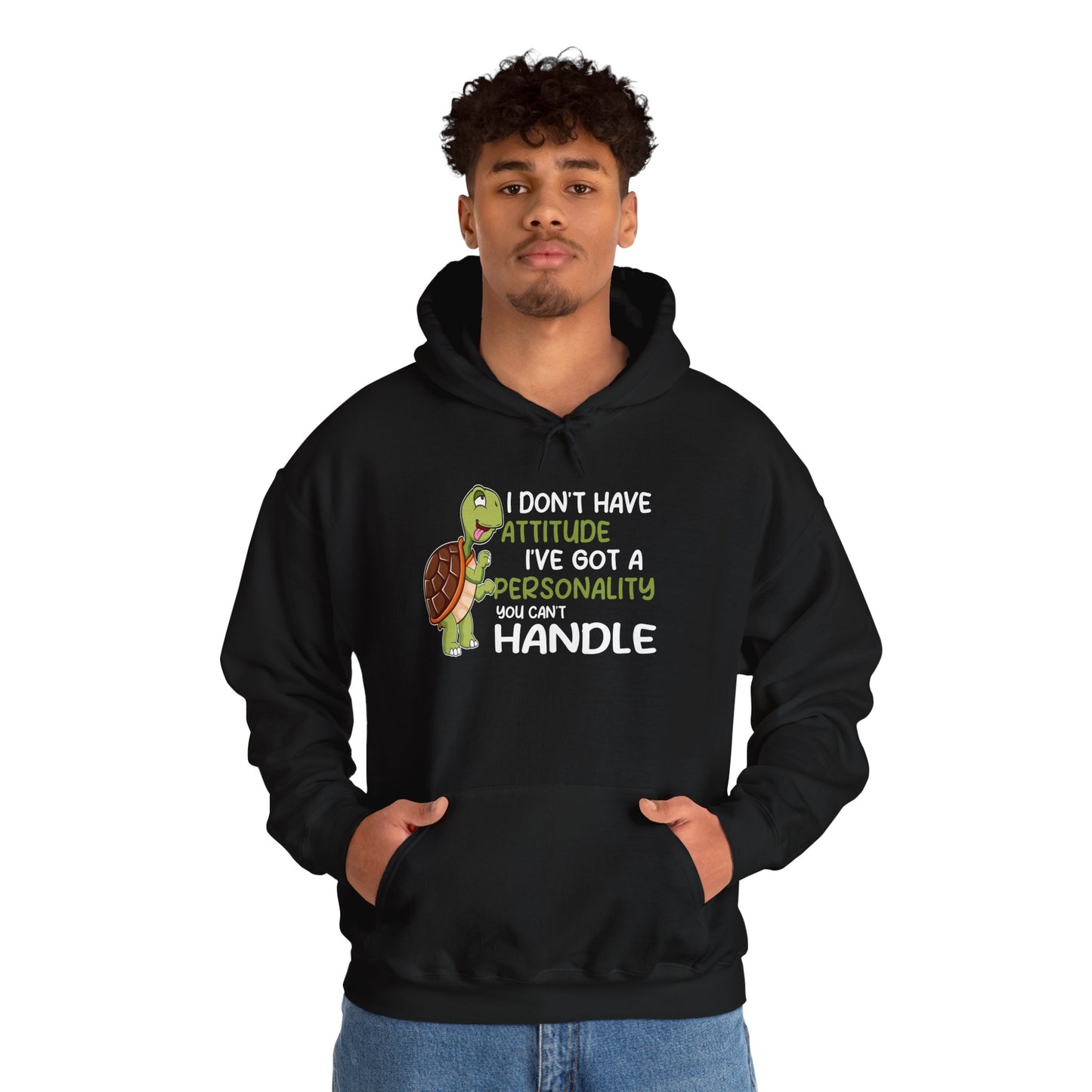"A Personality You Can't Handle" Cozy Unisex Hooded Sweatshirt with Bold Print - Great for Reptile Lovers