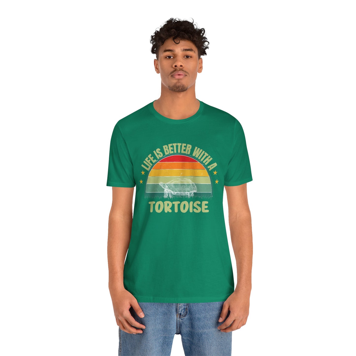 "Life is Better with a Tortoise" Unisex Jersey Tee - Casual Everyday Wear - Great for Reptile Lovers