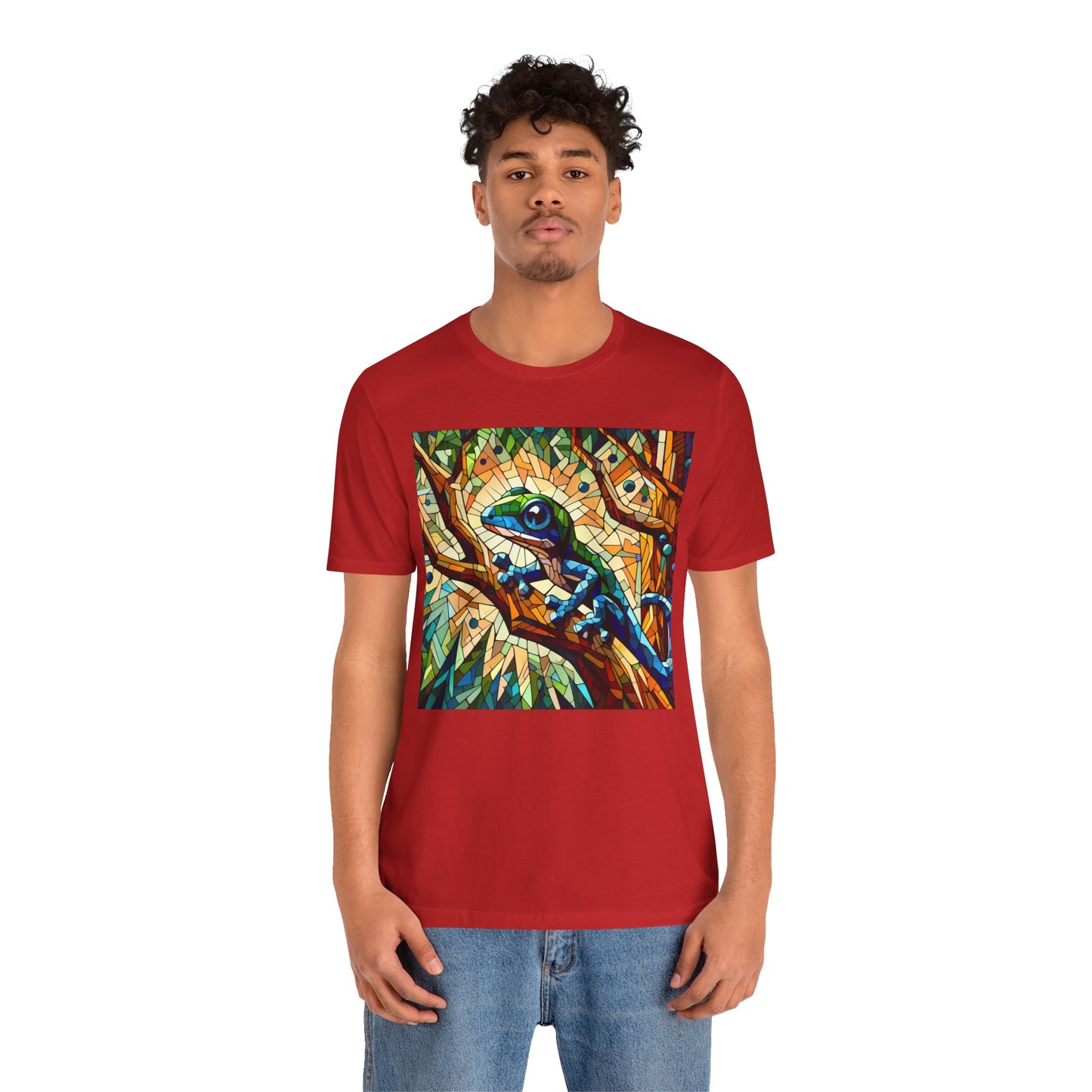 Stained Glass Lizard Unisex Jersey Tee - Casual Everyday Wear - Great for Reptile Lovers