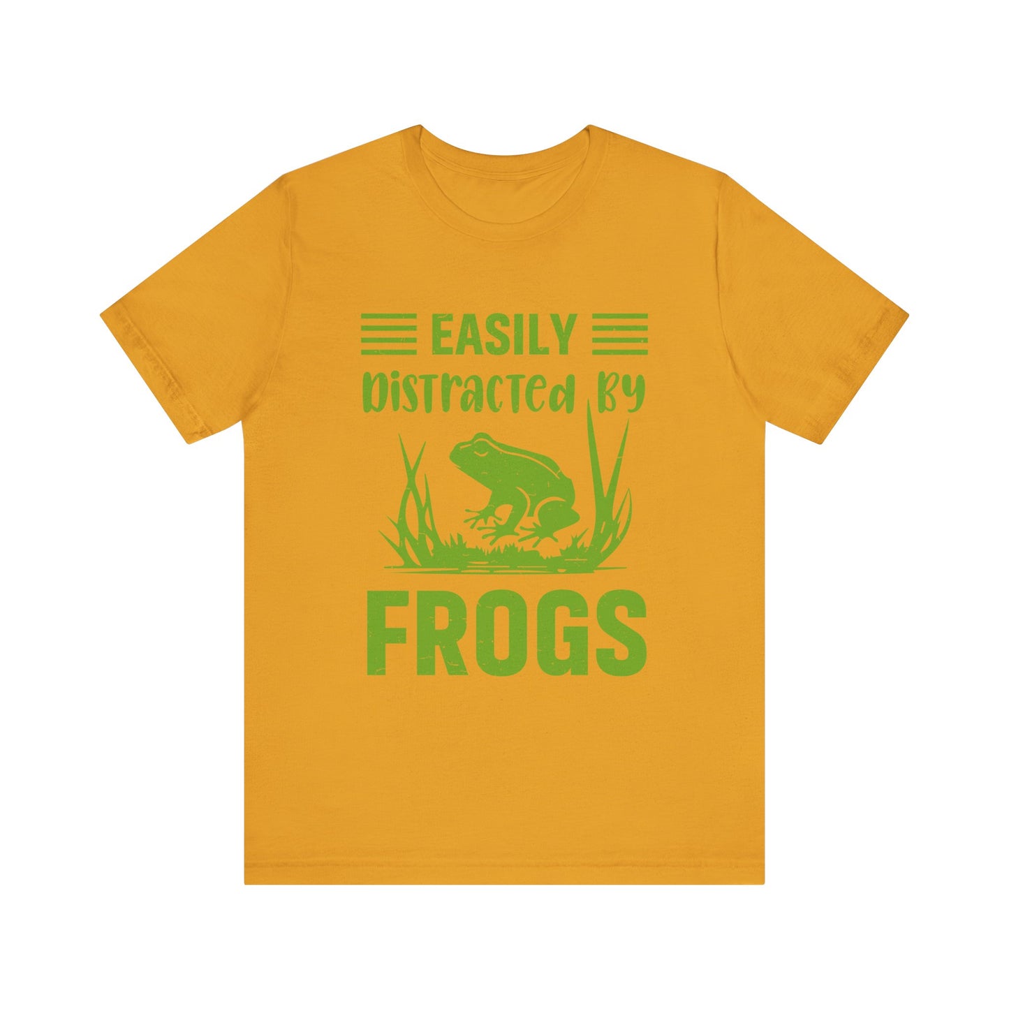"Easily Distracted by Frogs" Print Unisex Jersey Tee - Casual Everyday Wear - Great for Reptile Lovers