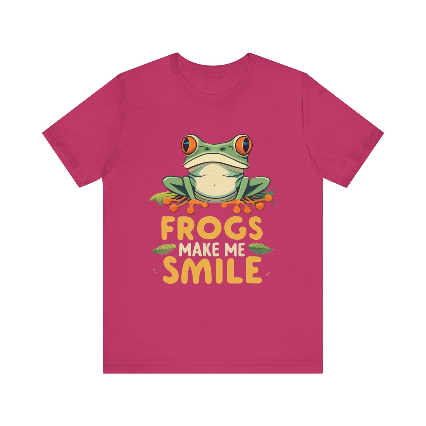 "Frogs Make Me Smile" Unisex Jersey Tee - Casual Everyday Wear - Great for Reptile Lovers