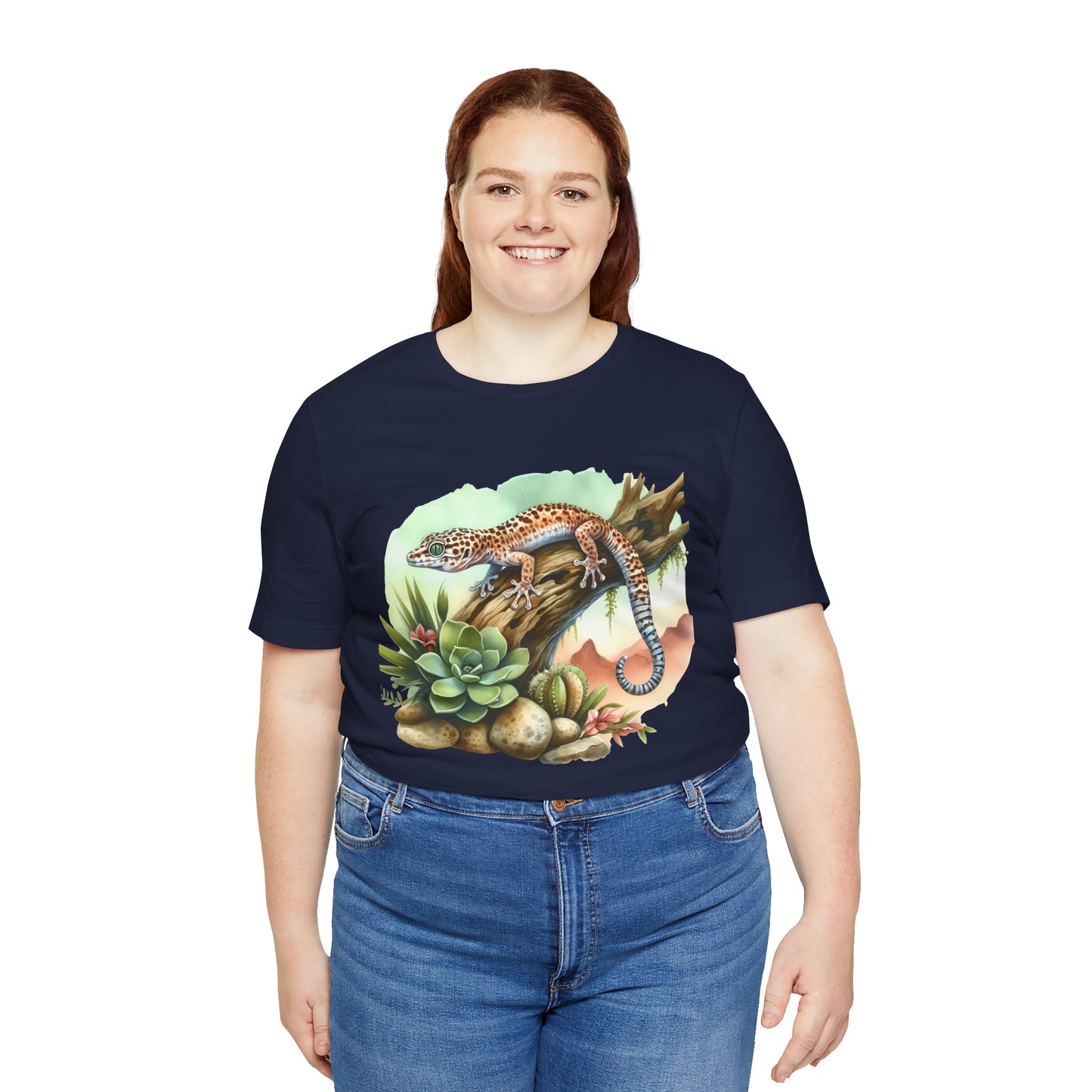 Gecko in a Tree Unisex Jersey Tee - Casual Everyday Wear - Great for Reptile Lovers