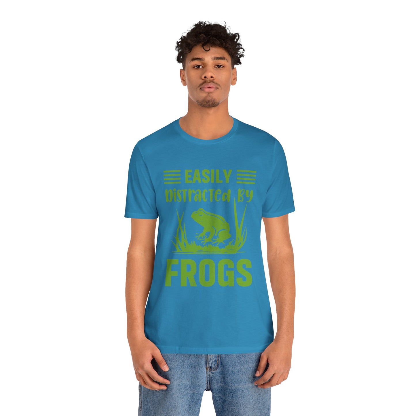 "Easily Distracted by Frogs" Print Unisex Jersey Tee - Casual Everyday Wear - Great for Reptile Lovers