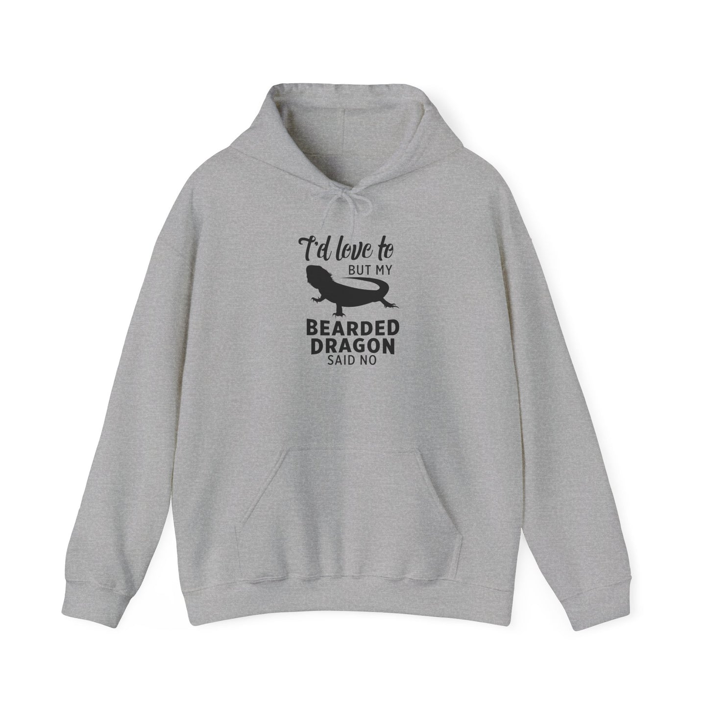"Bearded Dragon Said No" Cozy Unisex Hooded Sweatshirt with Bold Print - Great for Reptile Lovers