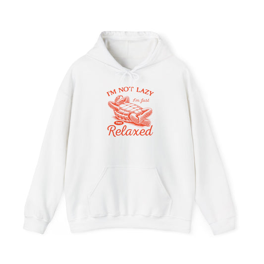 "I'm Not Lazy" Cozy Unisex Hooded Sweatshirt with Bold Print - Great for Reptile Lovers