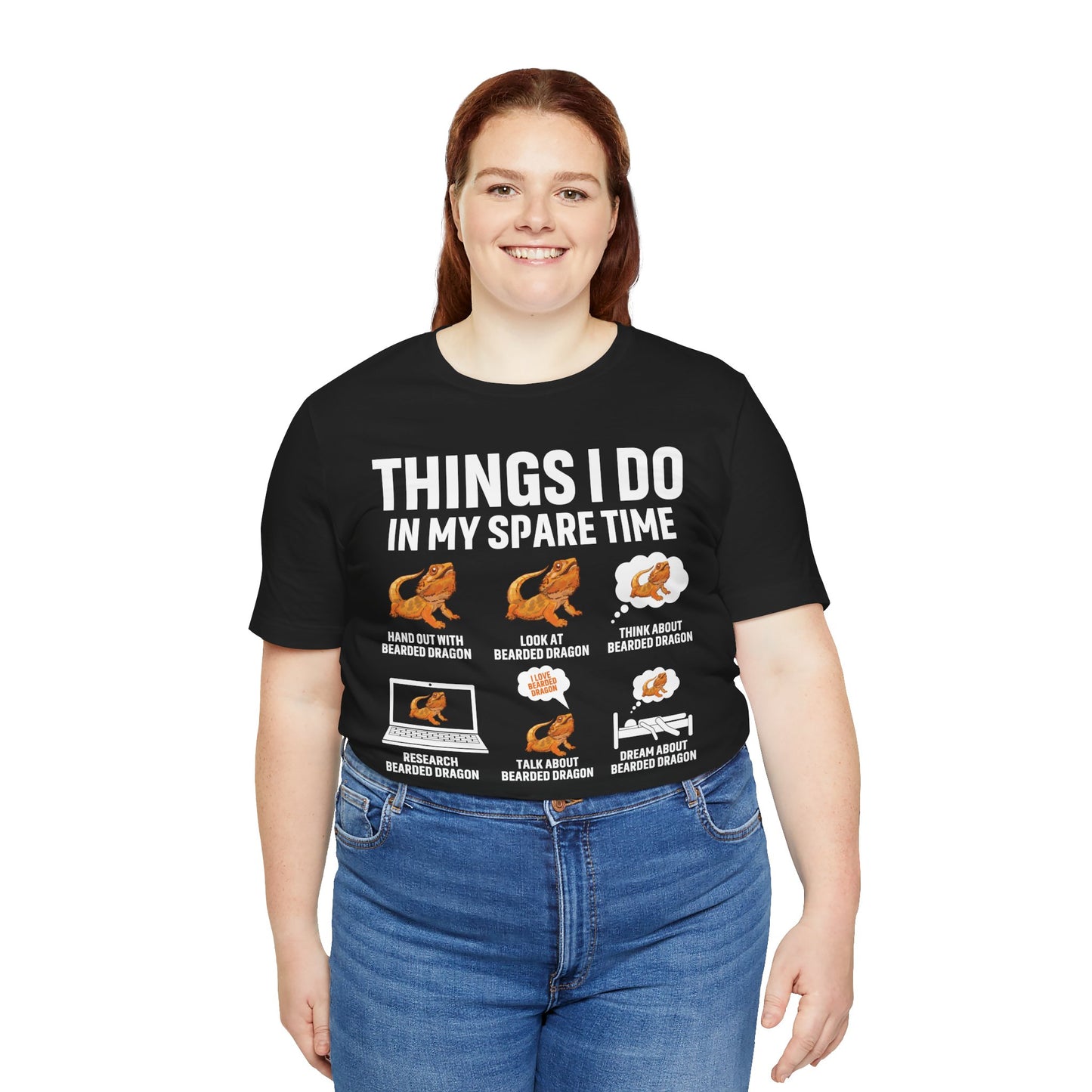 "Things I Do in My Spare Time..Beardie" Unisex Jersey Tee - Casual Everyday Wear - Great for Reptile Lovers