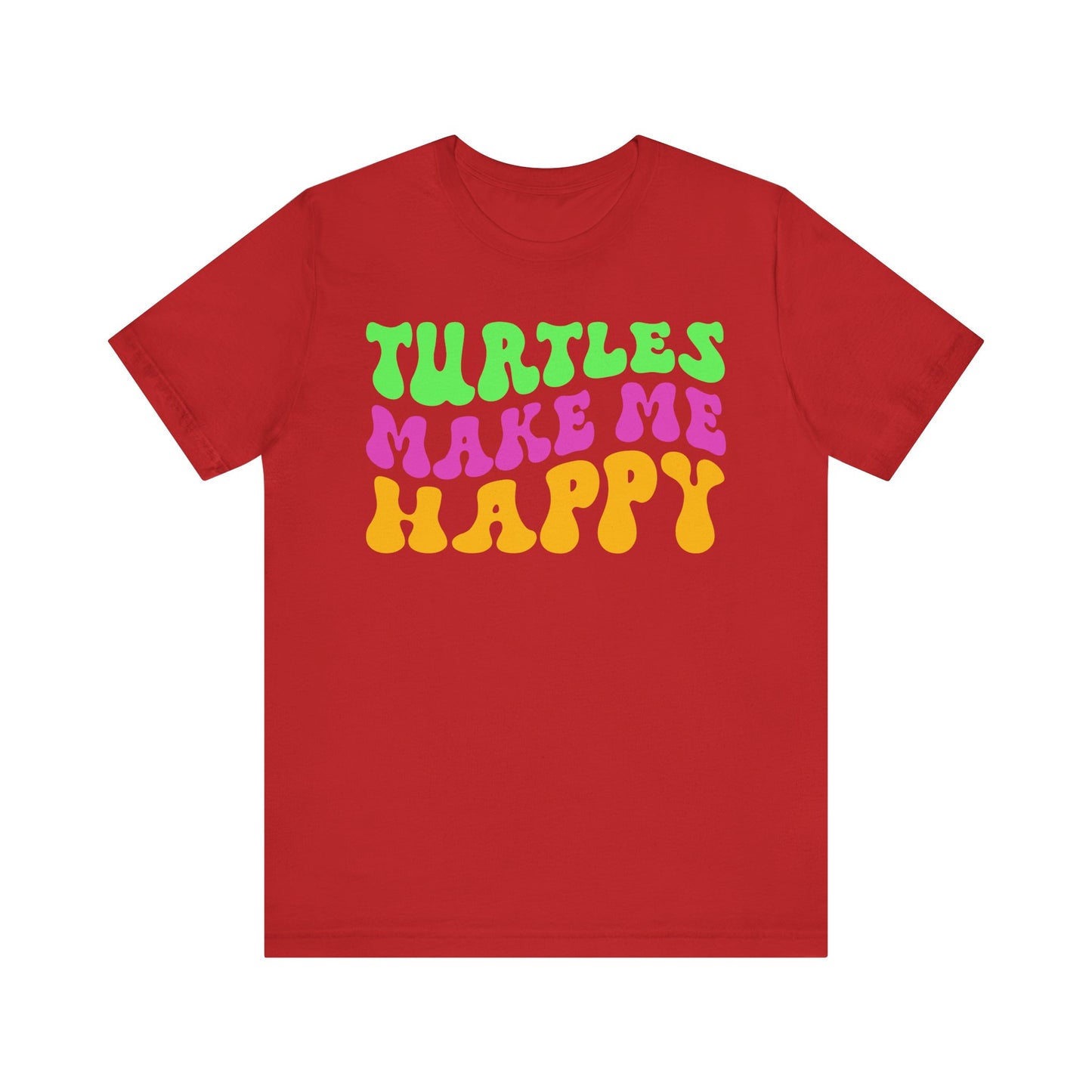 "Turtles Make Me Happy" Unisex Jersey Tee - Casual Everyday Wear - Great for Reptile Lovers