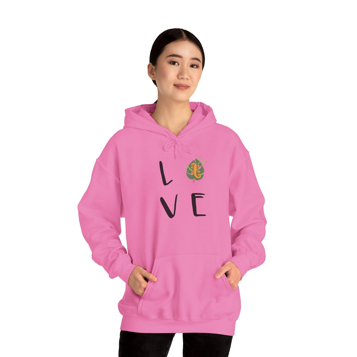 Crestie Love Cozy Unisex Hooded Sweatshirt with Bold Print - Great for Reptile Lovers