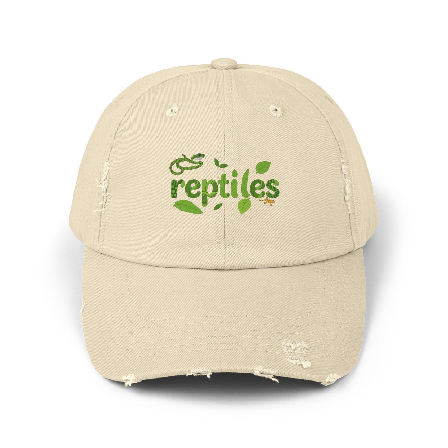 Reptiles Unisex Distressed Cap - Casual Streetwear Hat for Everyday Use - Great for Reptile Lovers