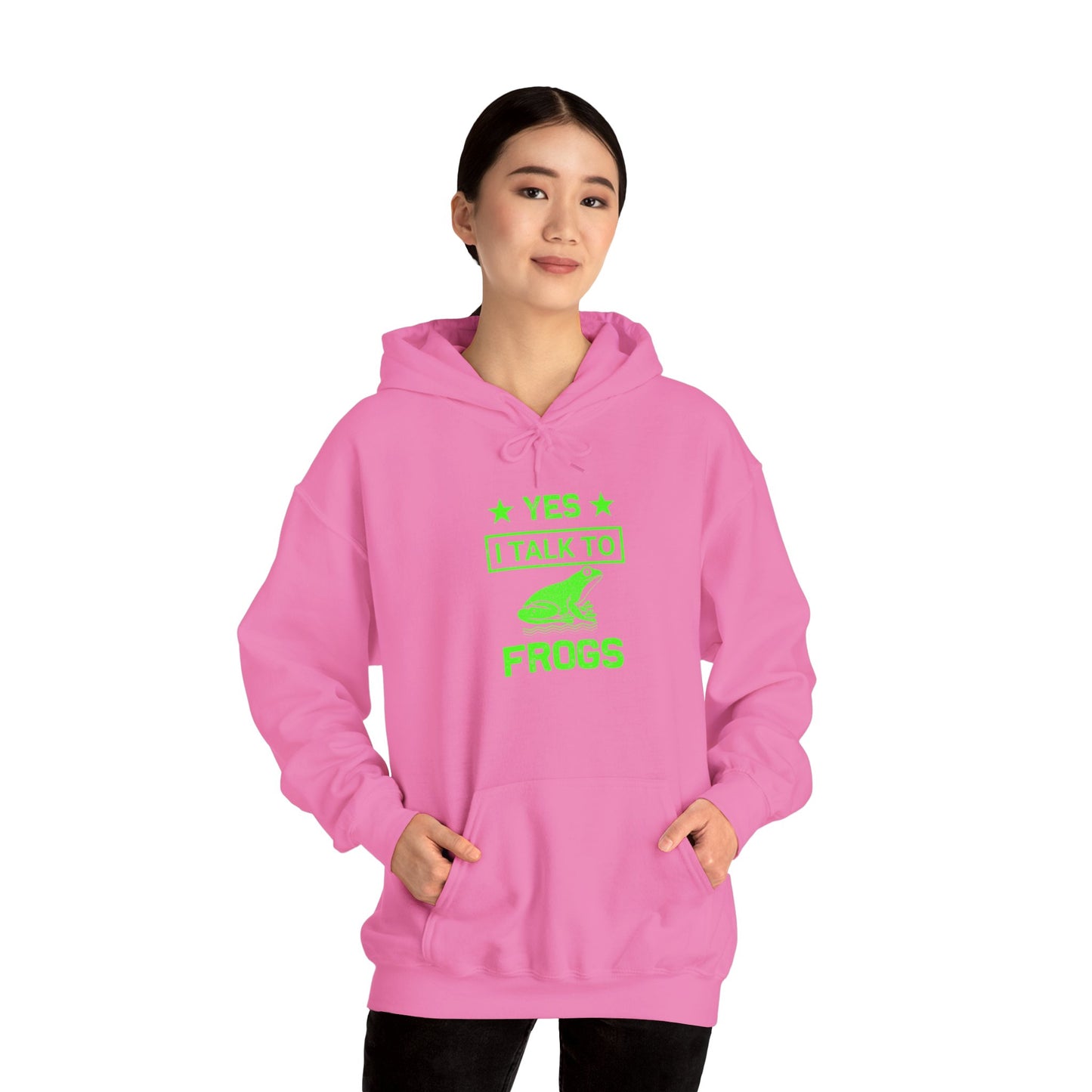 "I Talk to Frogs" Unisex Hooded Sweatshirt with Bold Print - Great for Reptile Lovers