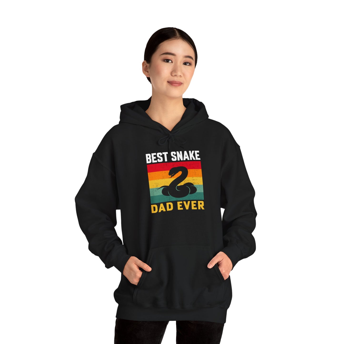"Best Snake Dad Ever" Unisex Hooded Sweatshirt with Bold Print - Great for Reptile Lovers