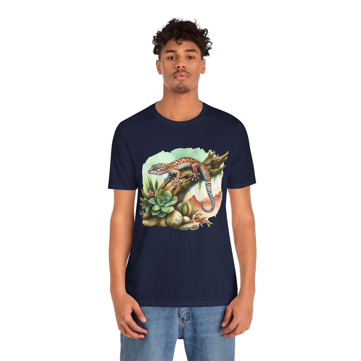 Gecko in a Tree Unisex Jersey Tee - Casual Everyday Wear - Great for Reptile Lovers