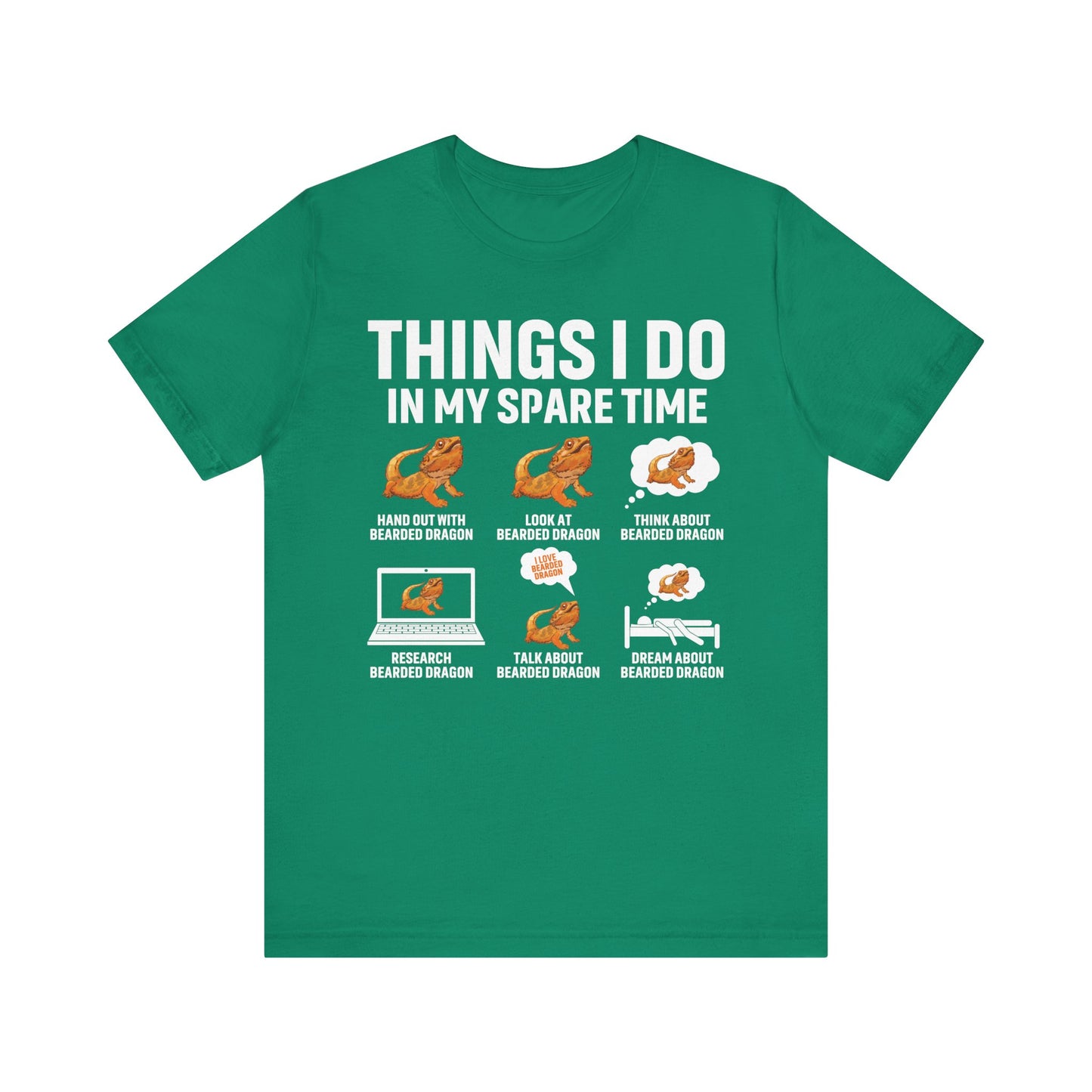 "Things I Do in My Spare Time..Beardie" Unisex Jersey Tee - Casual Everyday Wear - Great for Reptile Lovers