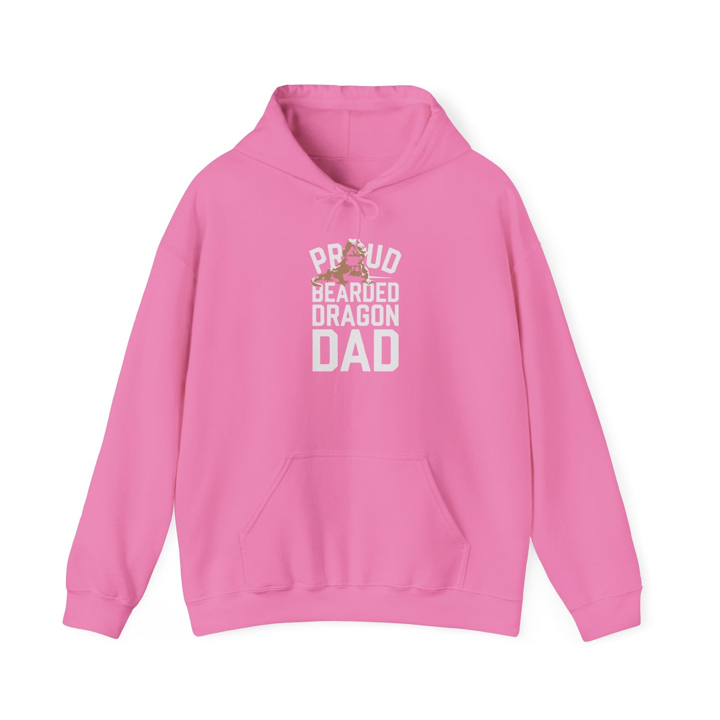 "Proud Bearded Dragon Dad" Unisex Hooded Sweatshirt with Bold Print - Great for Reptile Lovers