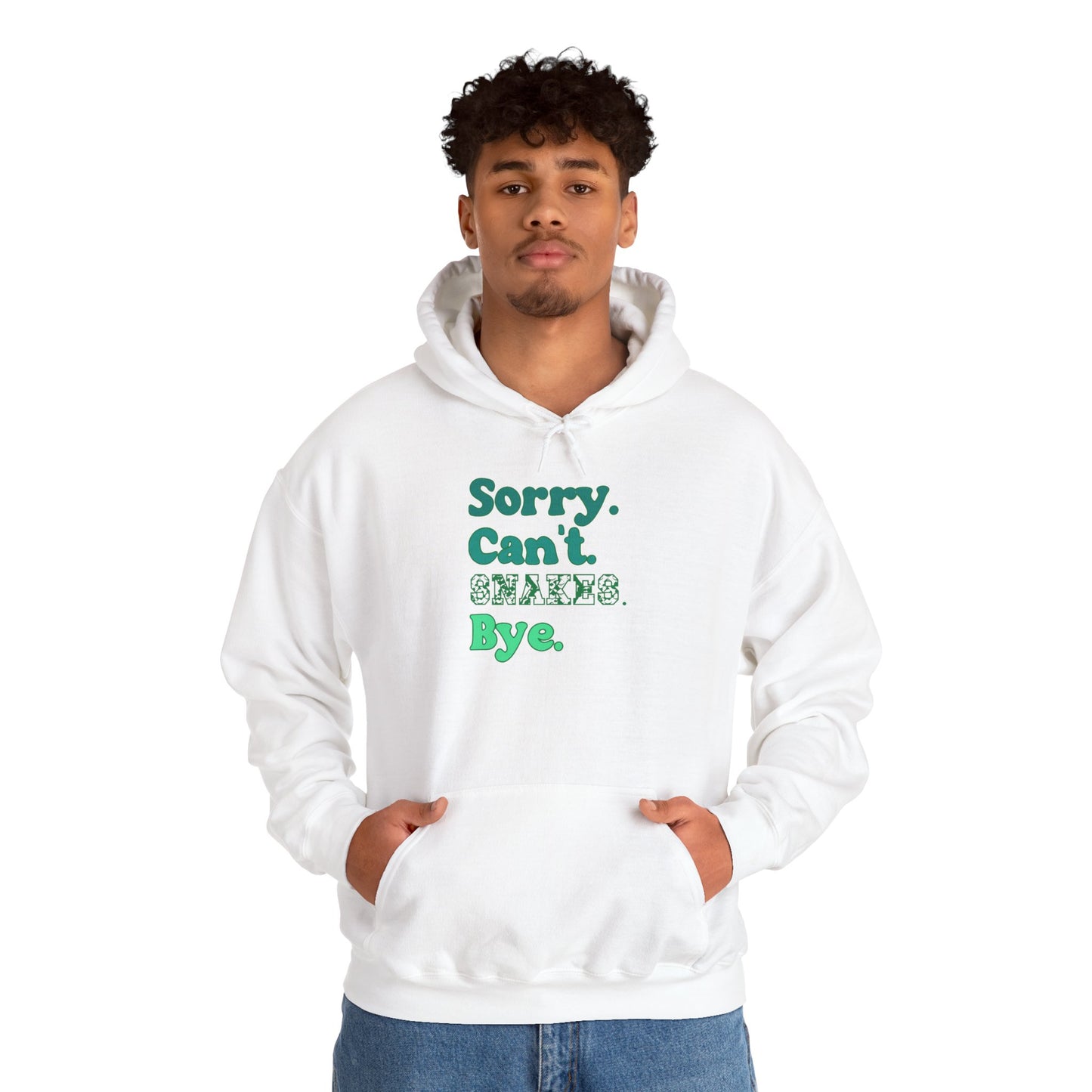 "Sorry Can't Snakes Bye" Cozy Unisex Hooded Sweatshirt with Bold Print - Great for Reptile Lovers