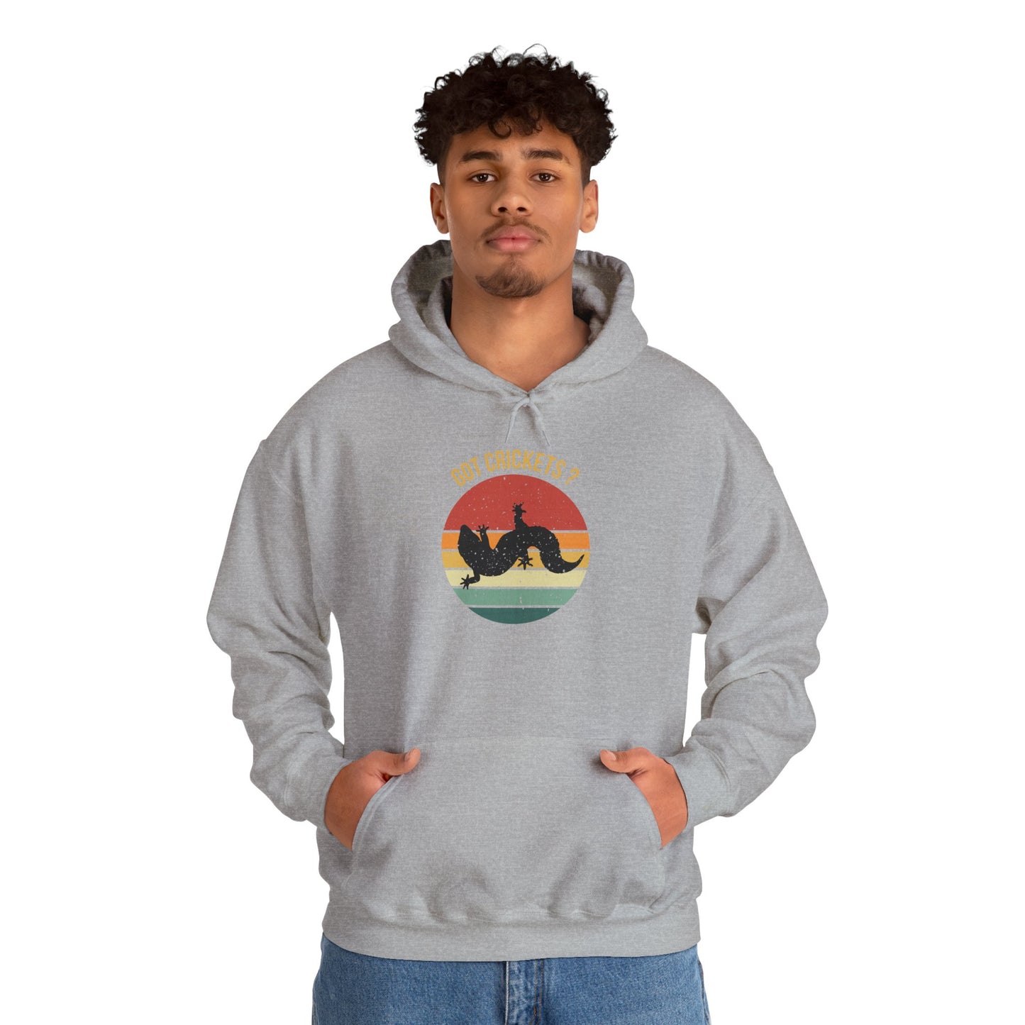 "Got Crickets" Unisex Hooded Sweatshirt with Bold Print - Great for Reptile Lovers