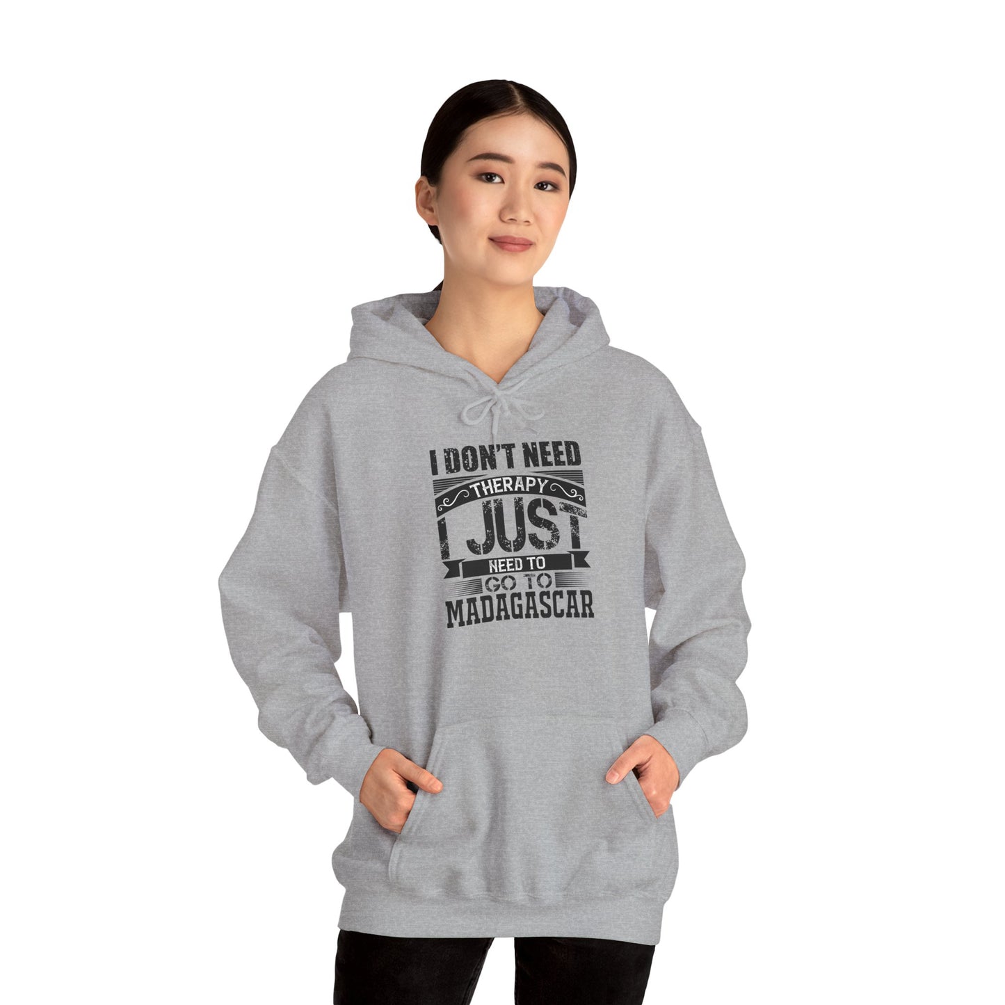 "Just Need to Go to Madagascar" Unisex Hooded Sweatshirt with Bold Print - Great for Reptile Lovers
