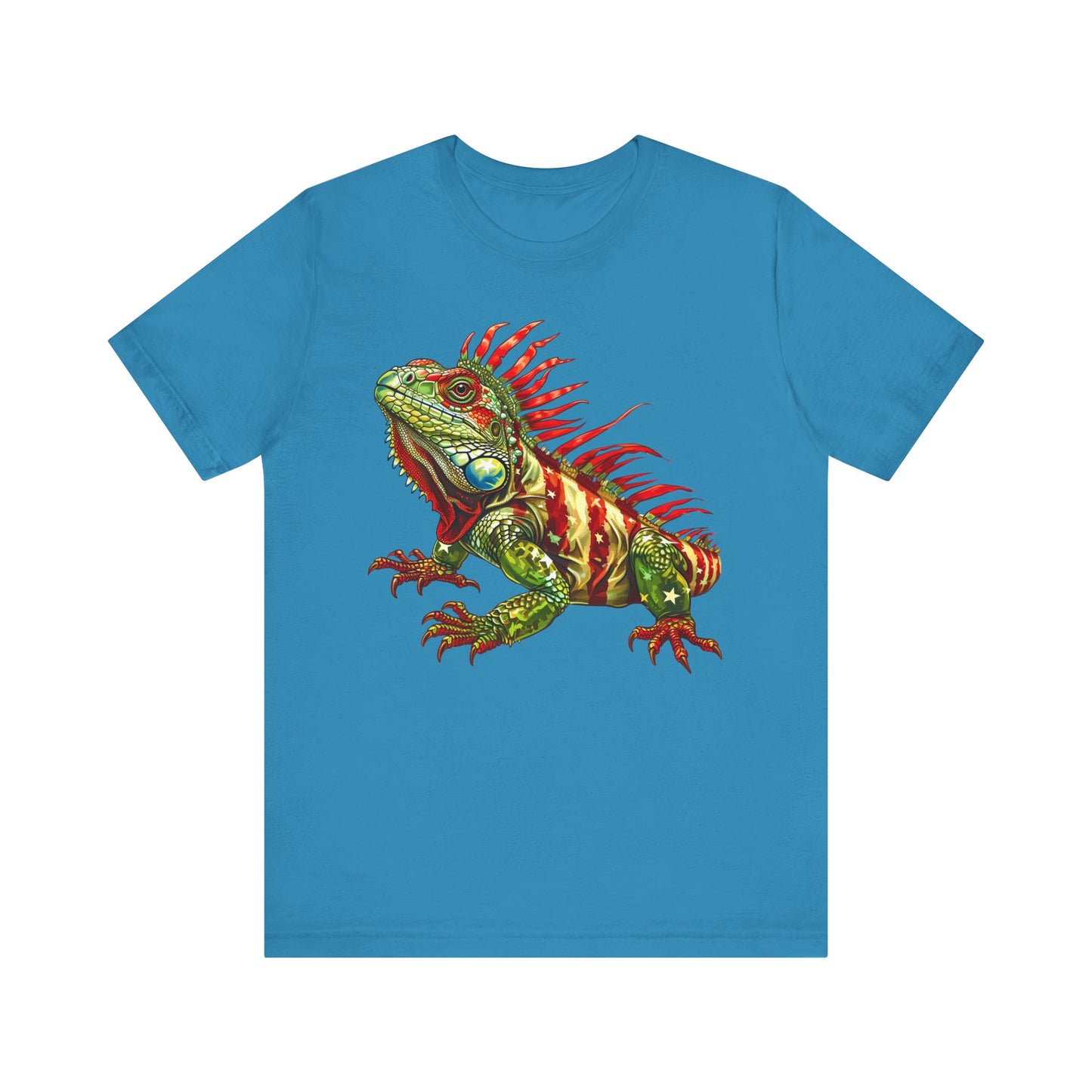 Flagged Iguana Unisex Jersey Tee - Casual Everyday Wear - Great for Reptile Lovers
