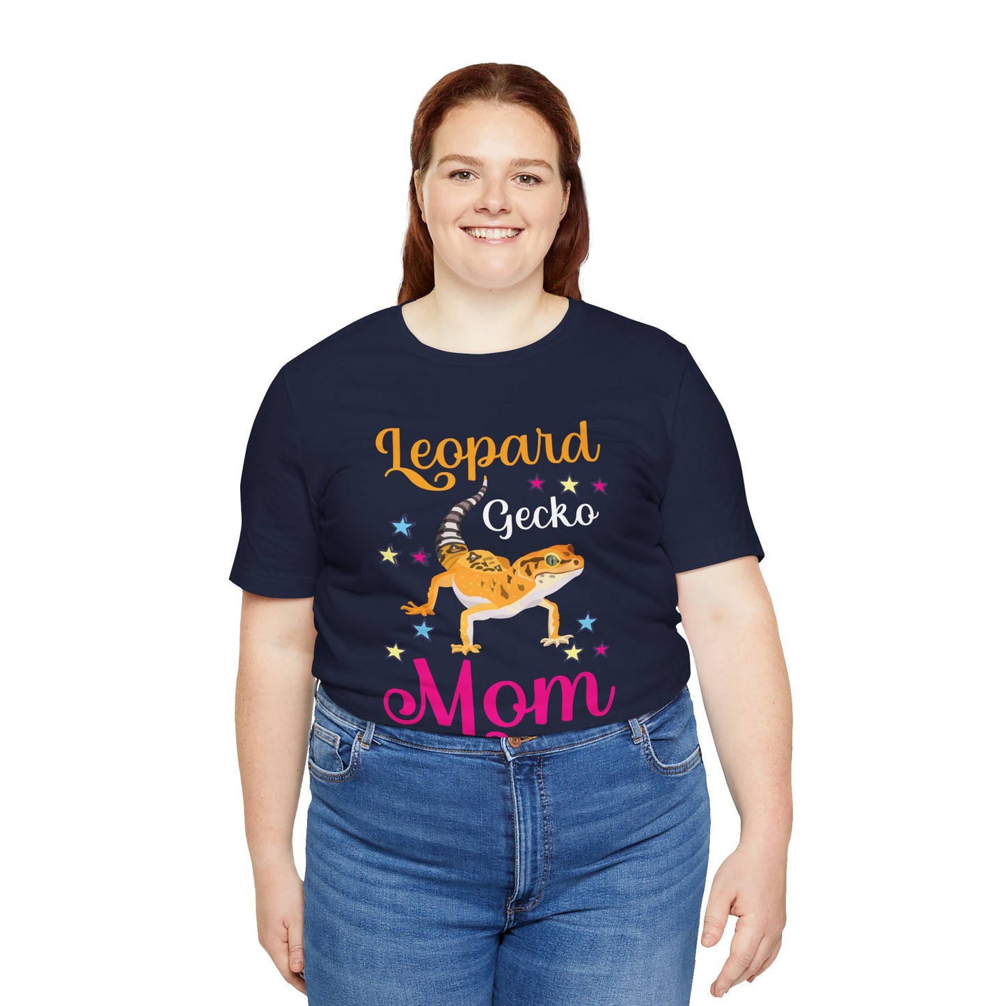"Leopard Gecko Mom" Print Unisex Jersey Tee - Casual Everyday Wear - Great for Reptile Lovers