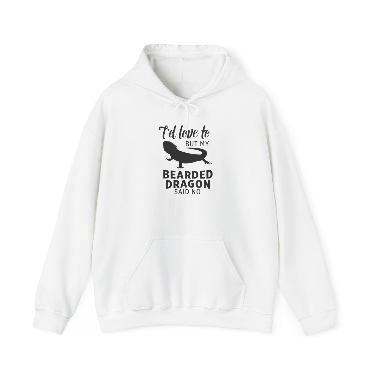 "Bearded Dragon Said No" Cozy Unisex Hooded Sweatshirt with Bold Print - Great for Reptile Lovers