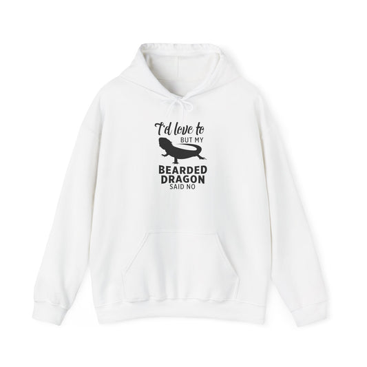 "Bearded Dragon Said No" Cozy Unisex Hooded Sweatshirt with Bold Print - Great for Reptile Lovers