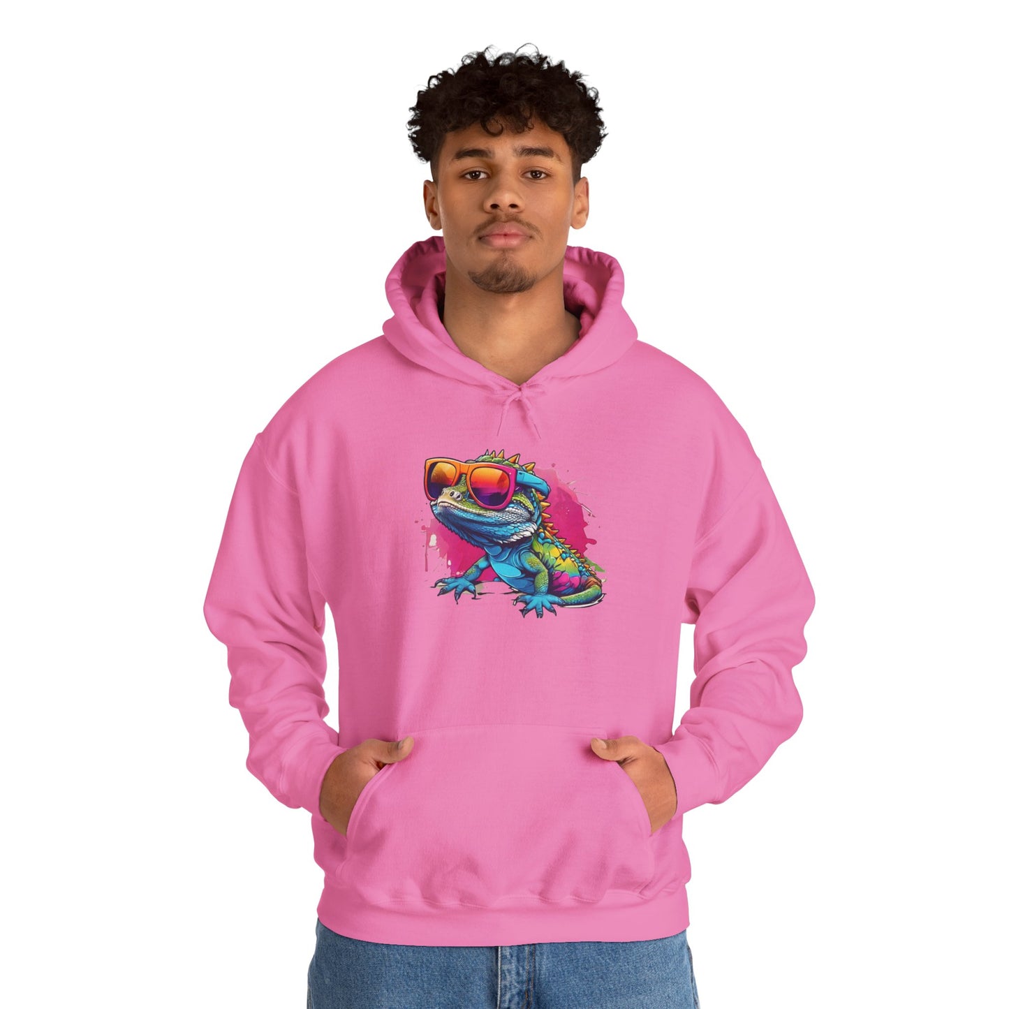 Cool Lizard Unisex Hooded Sweatshirt with Bold Print - Great for Reptile Lovers