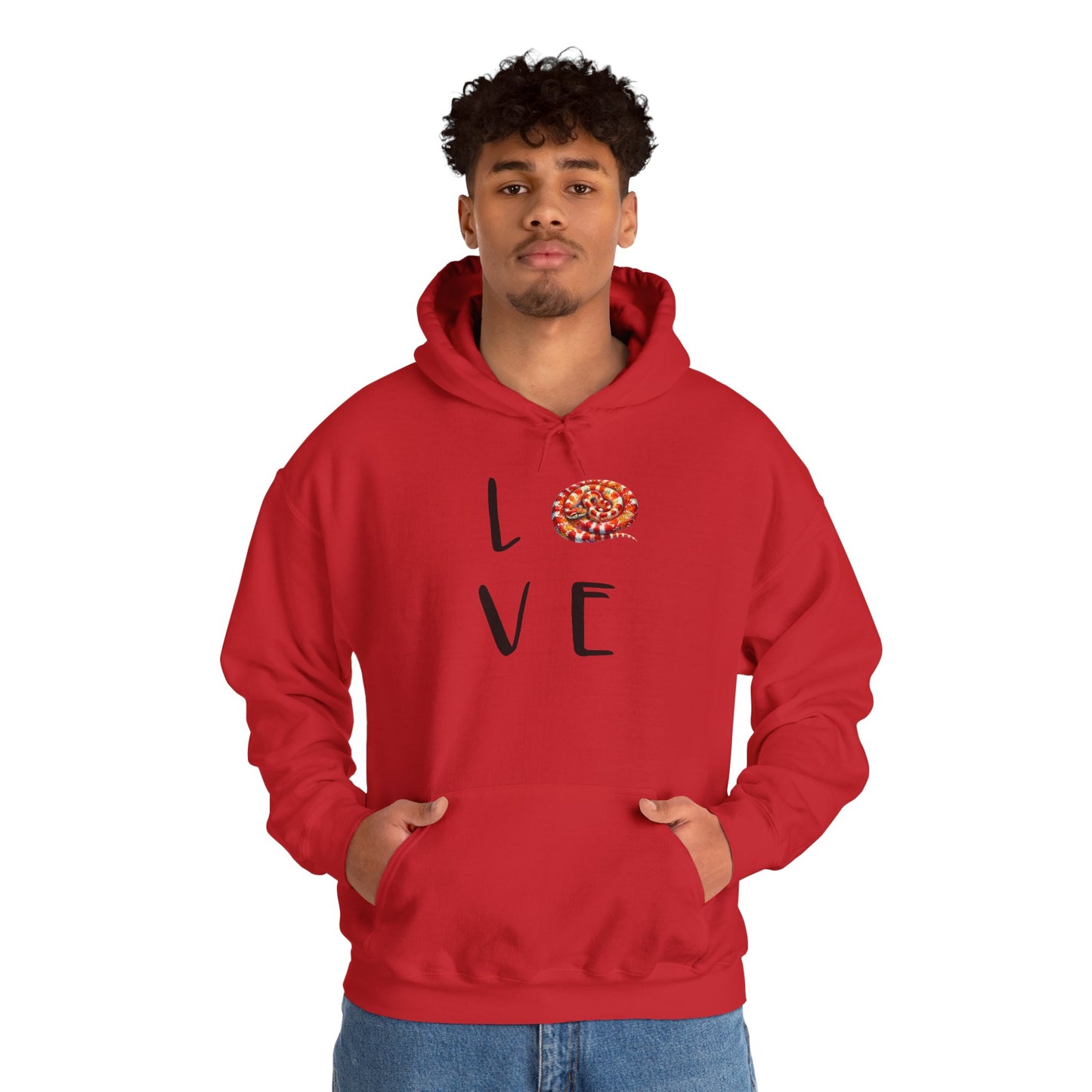Snake Love Cozy Unisex Hooded Sweatshirt with Bold Print - Great for Reptile Lovers
