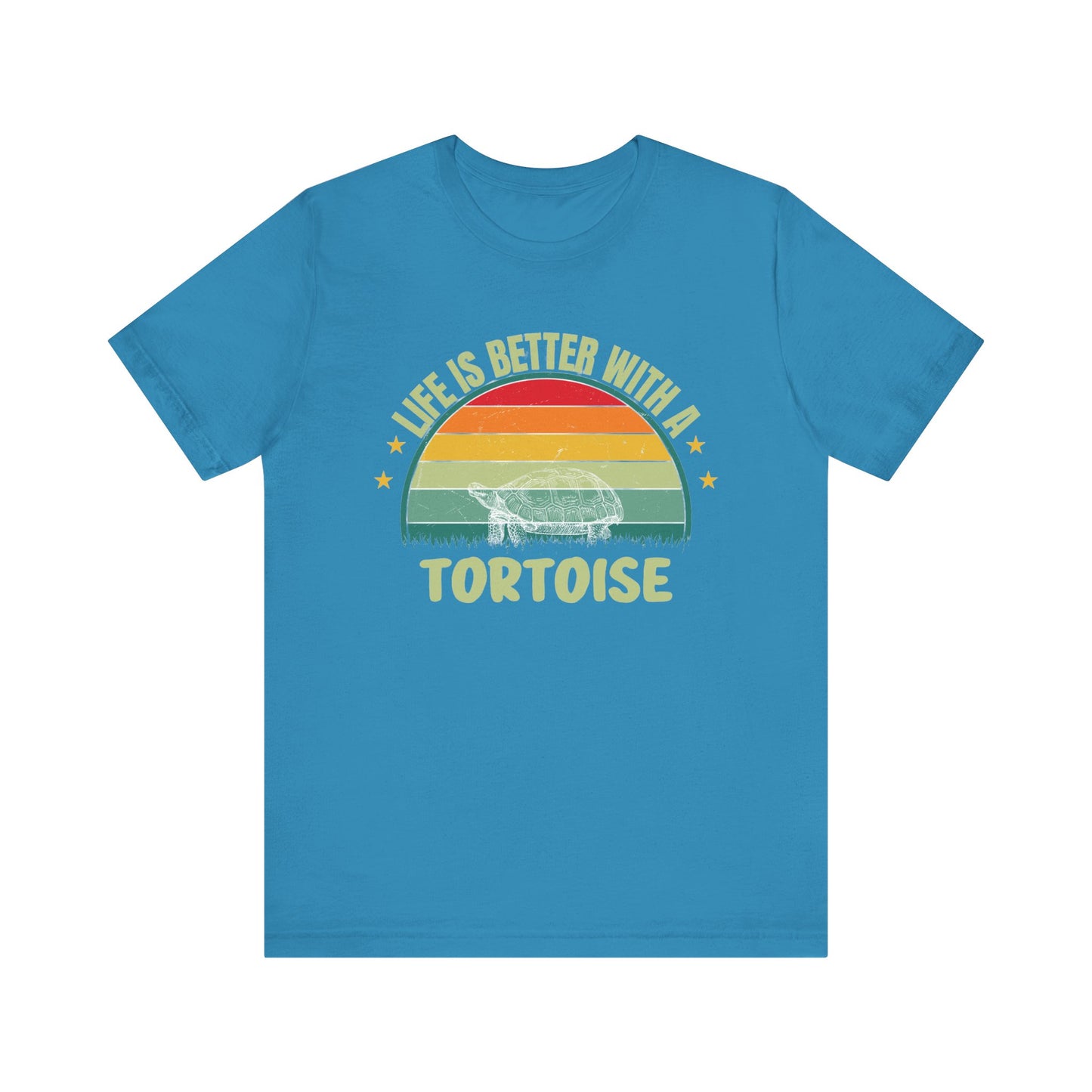 "Life is Better with a Tortoise" Unisex Jersey Tee - Casual Everyday Wear - Great for Reptile Lovers