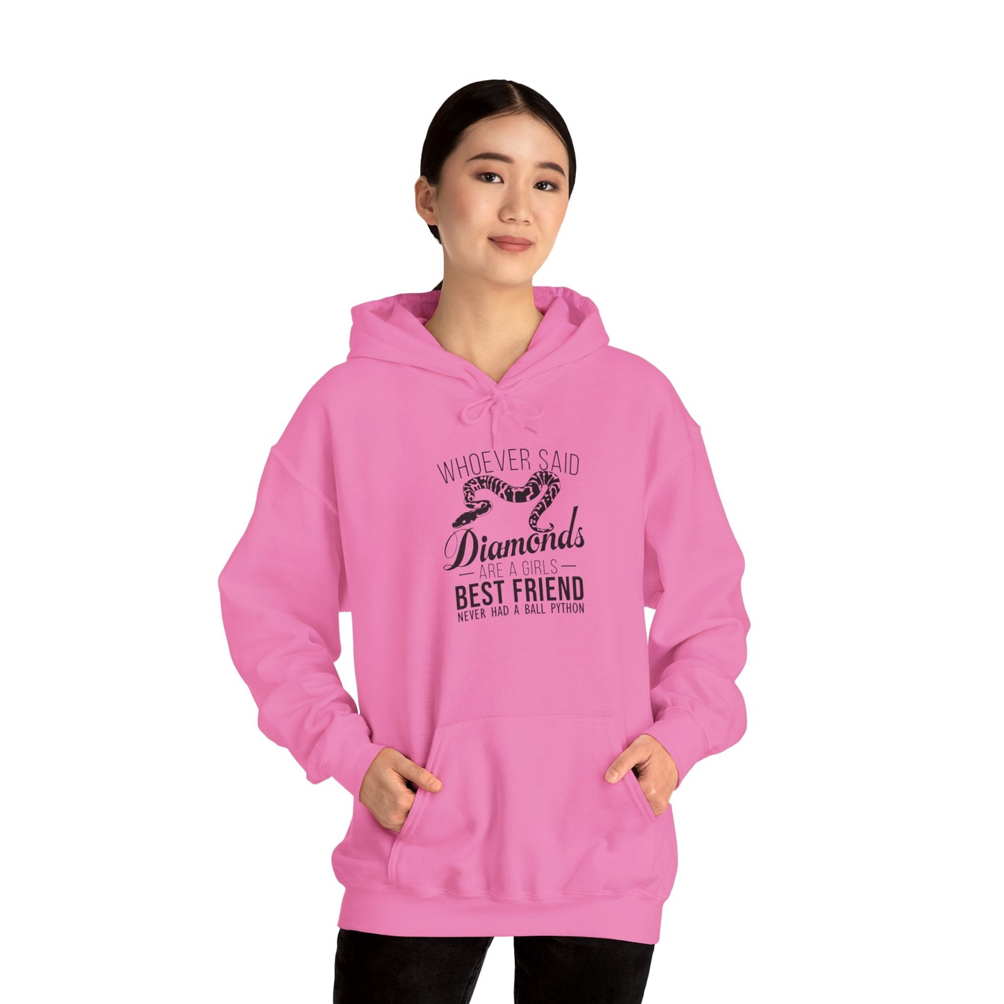 "Ball Pythons Are a Girl's Best Friend" Unisex Hooded Sweatshirt with Bold Print - Great for Reptile Lovers