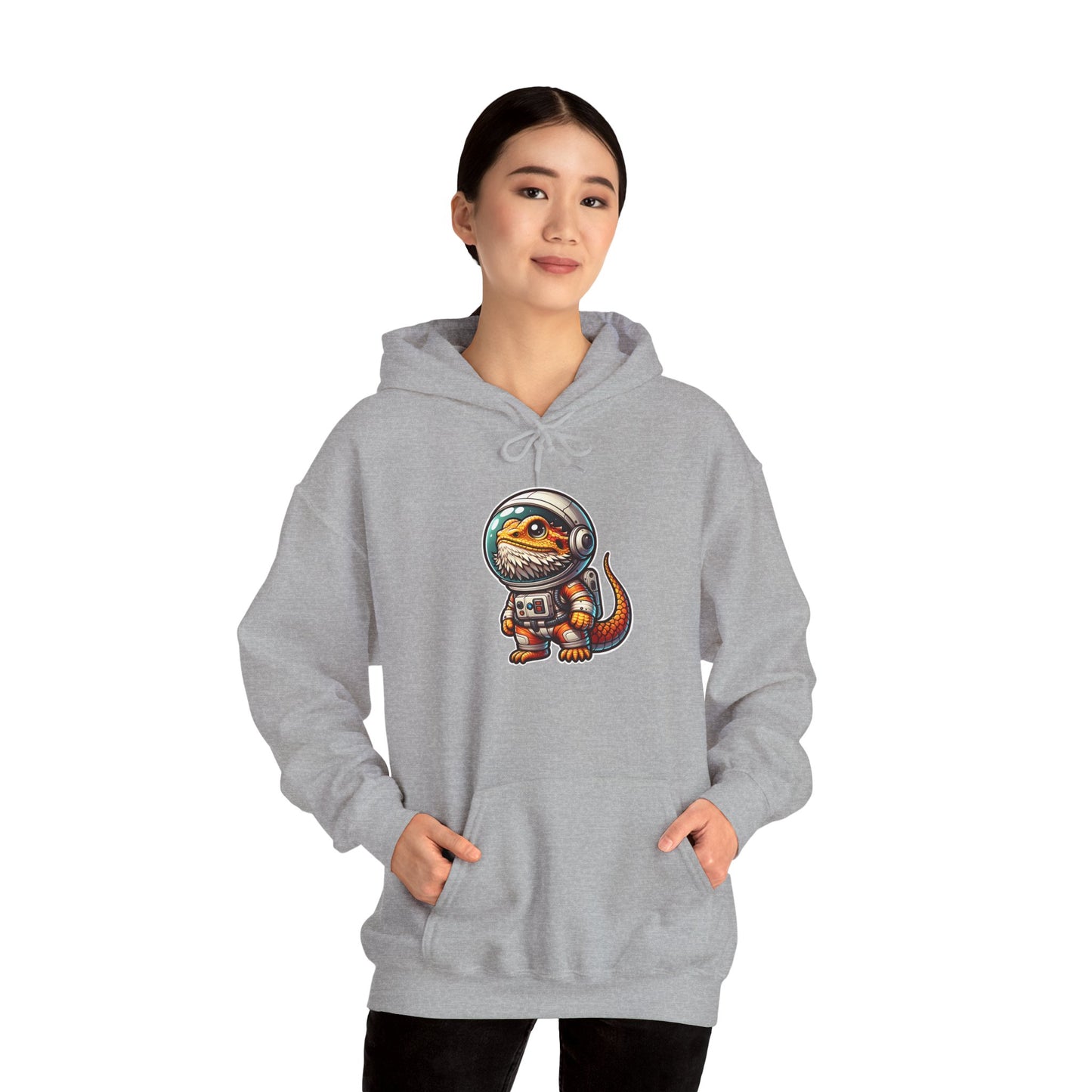 Space Beardie Unisex Hooded Sweatshirt with Bold Print - Great for Reptile Lovers
