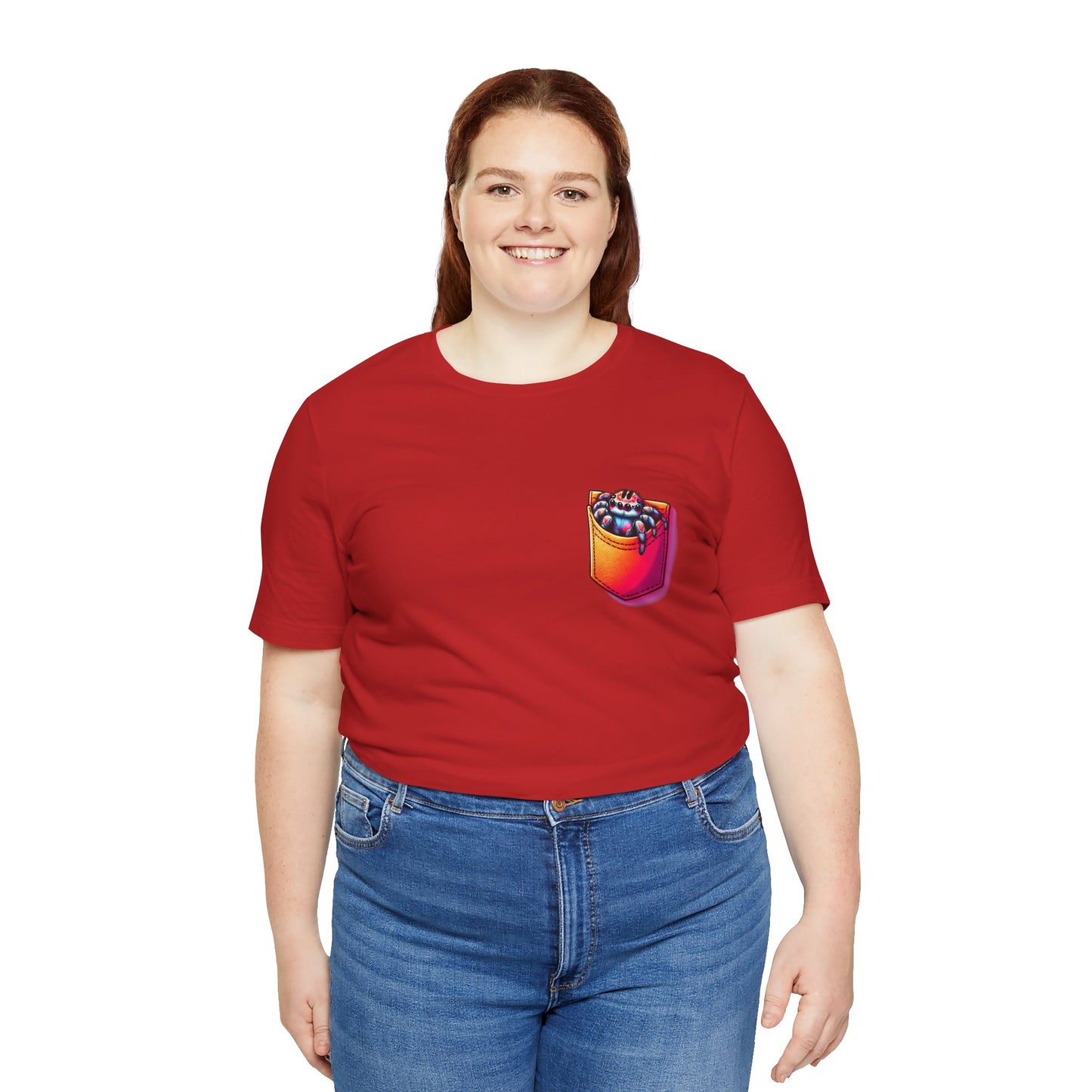 "Pocket Spider" Print Unisex Jersey Tee - Casual Everyday Wear - Great for Reptile Lovers