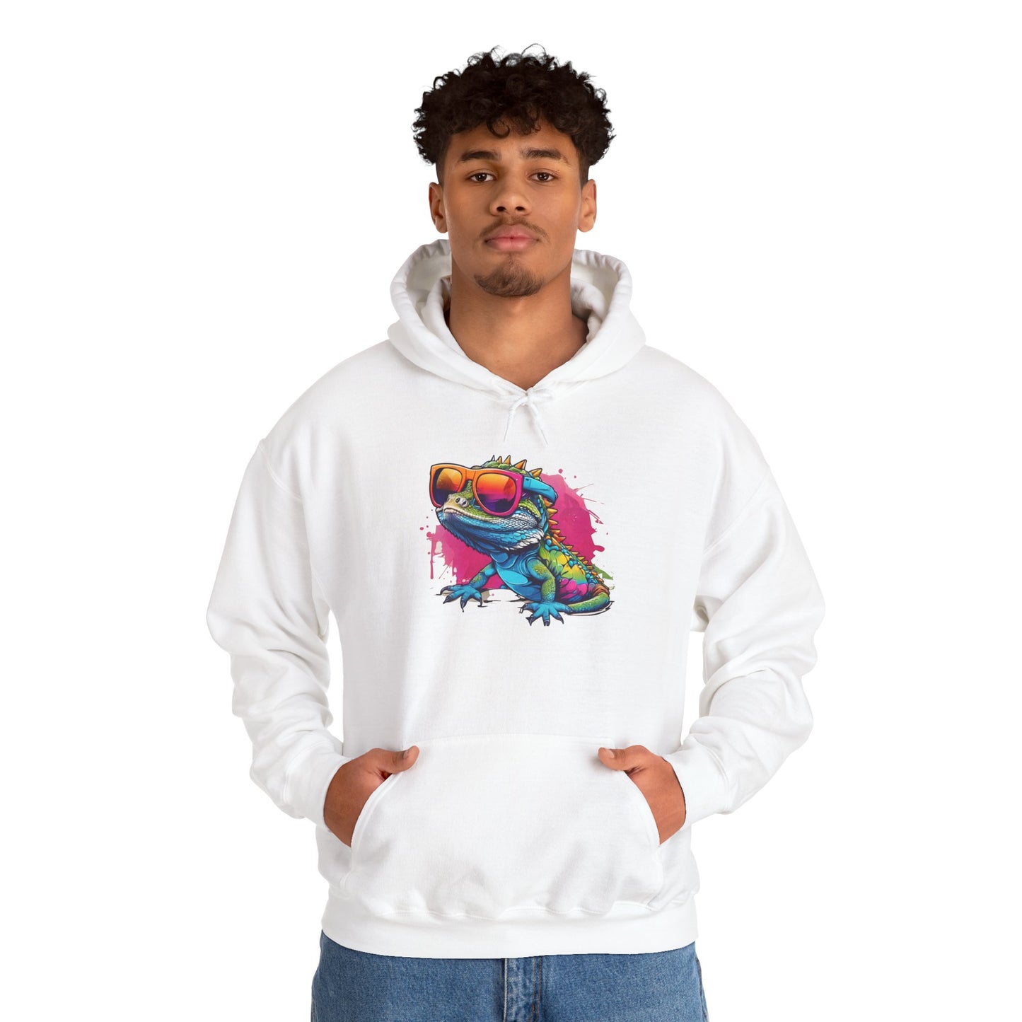 Cool Lizard Unisex Hooded Sweatshirt with Bold Print - Great for Reptile Lovers