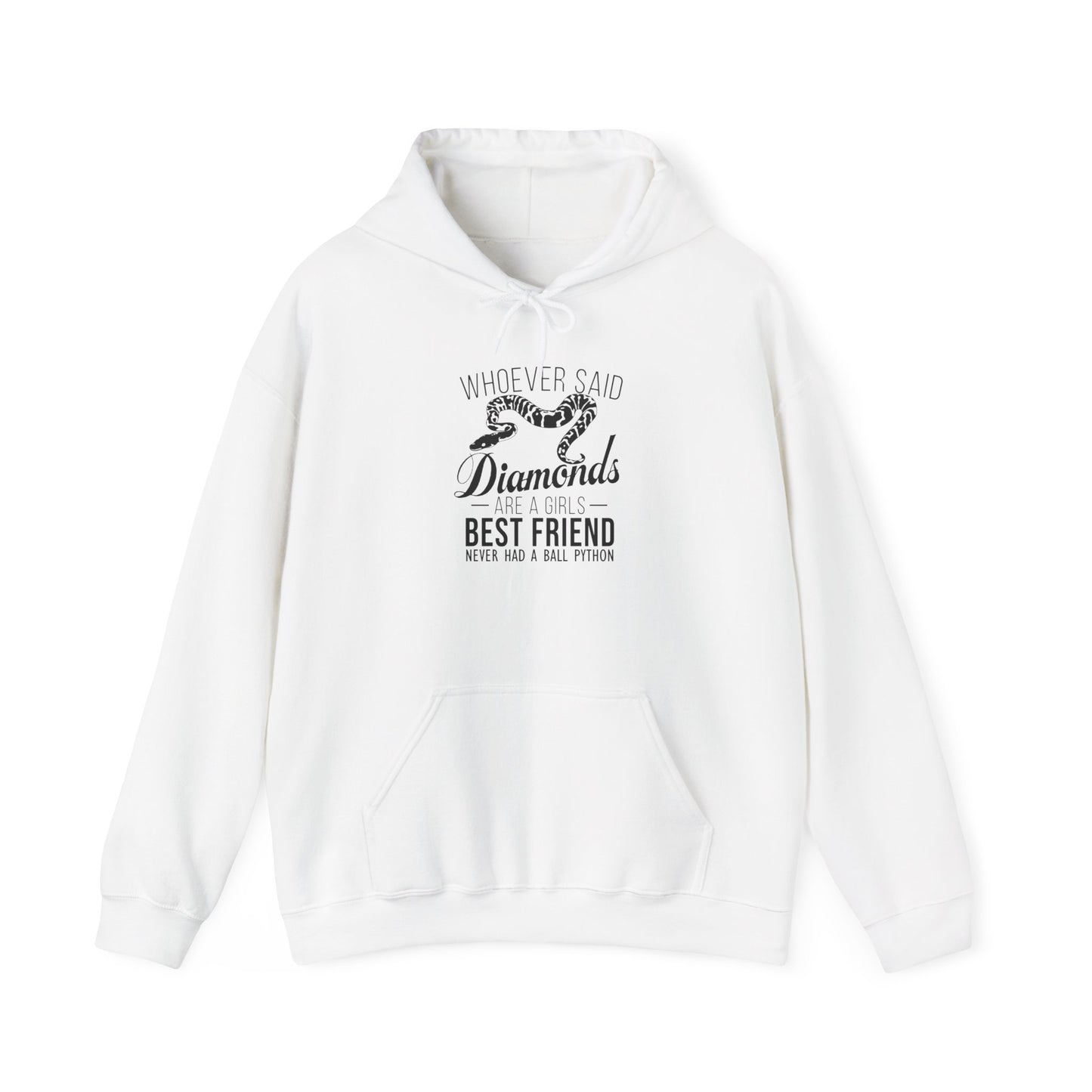 "Ball Pythons Are a Girl's Best Friend" Unisex Hooded Sweatshirt with Bold Print - Great for Reptile Lovers